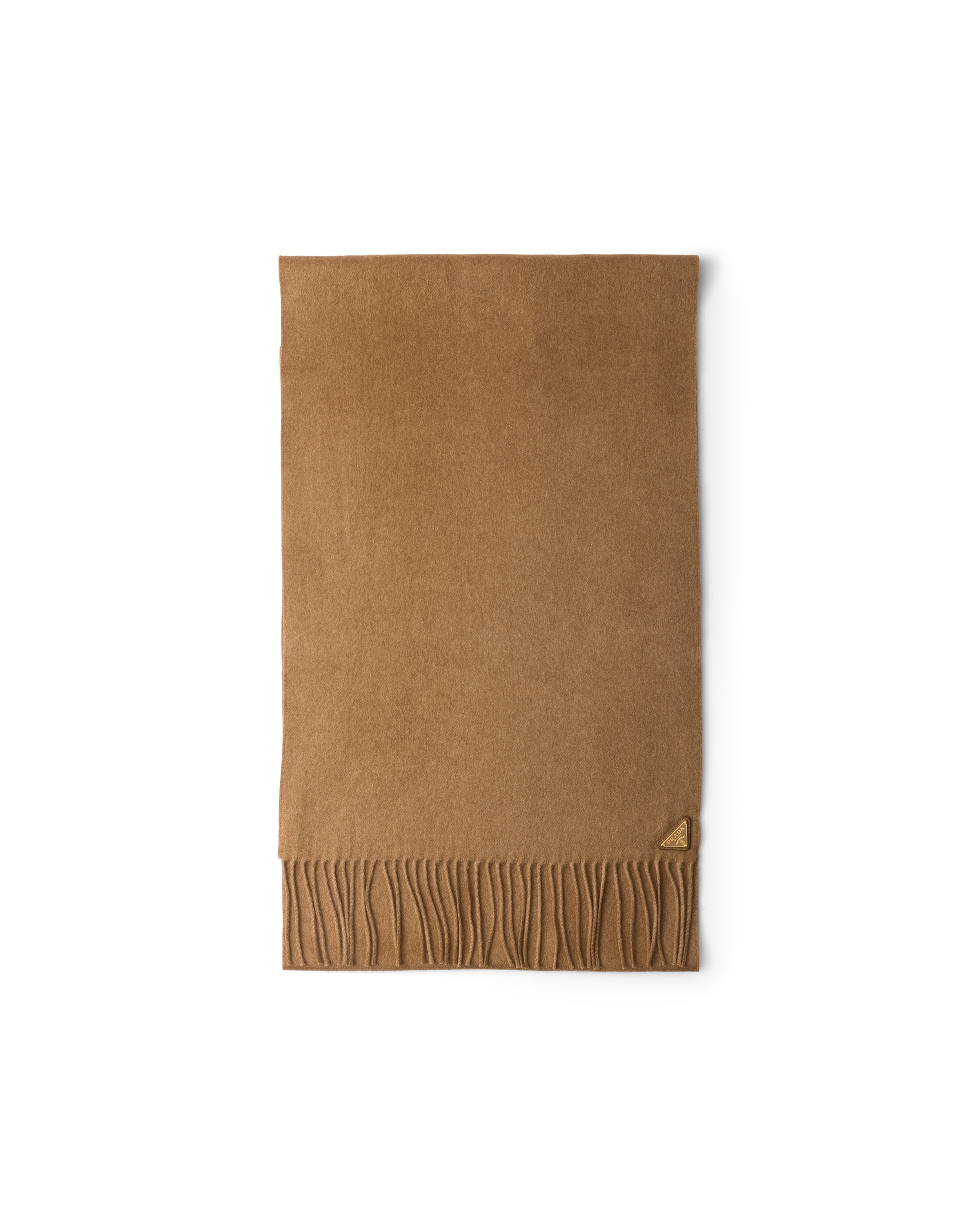 Prada Sciarpa In Seta E Cashmere, Donna, Cammello