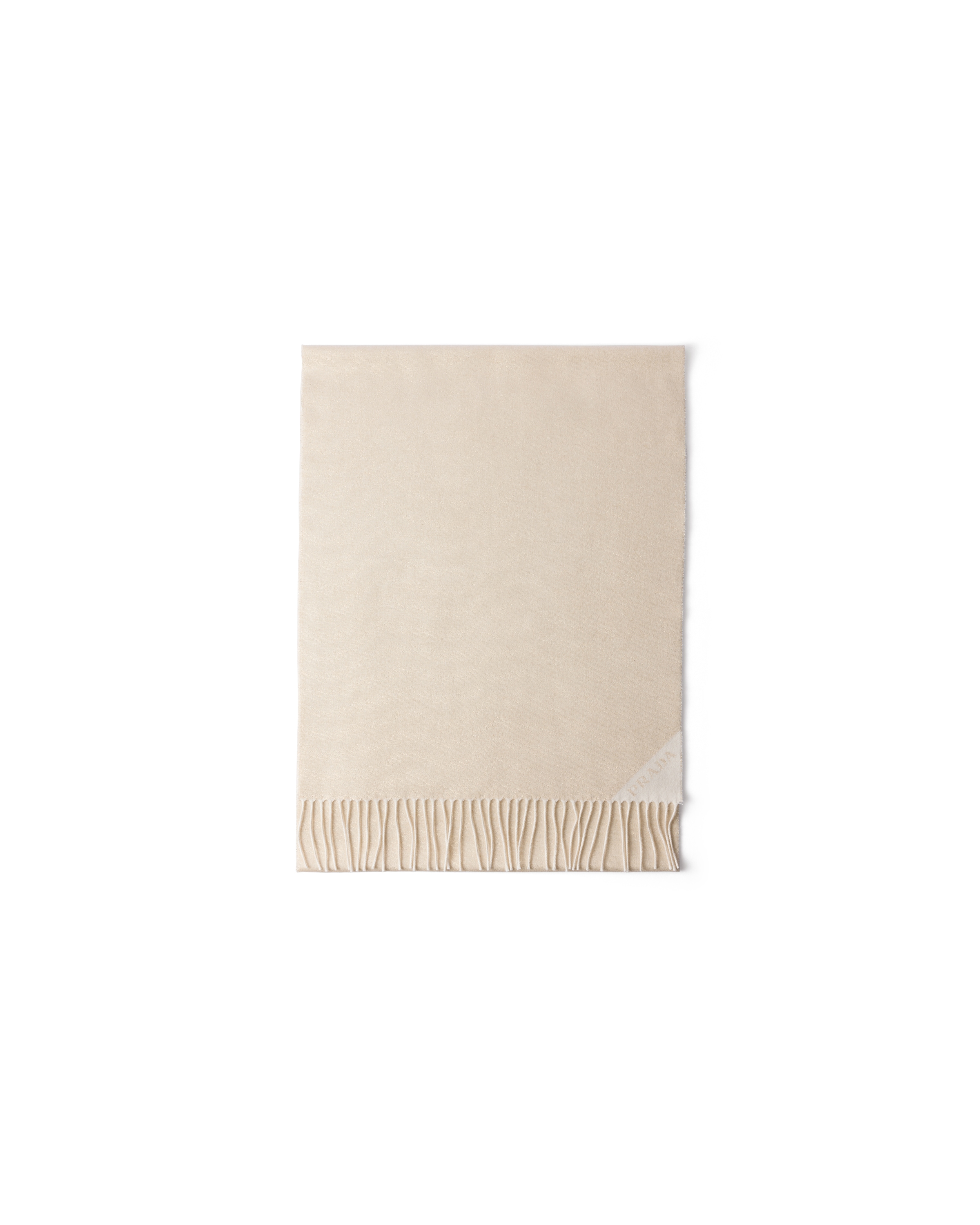 Prada Sciarpa Jacquard Evening In Seta, Cashmere E Lurex, Donna, Platino/bianco