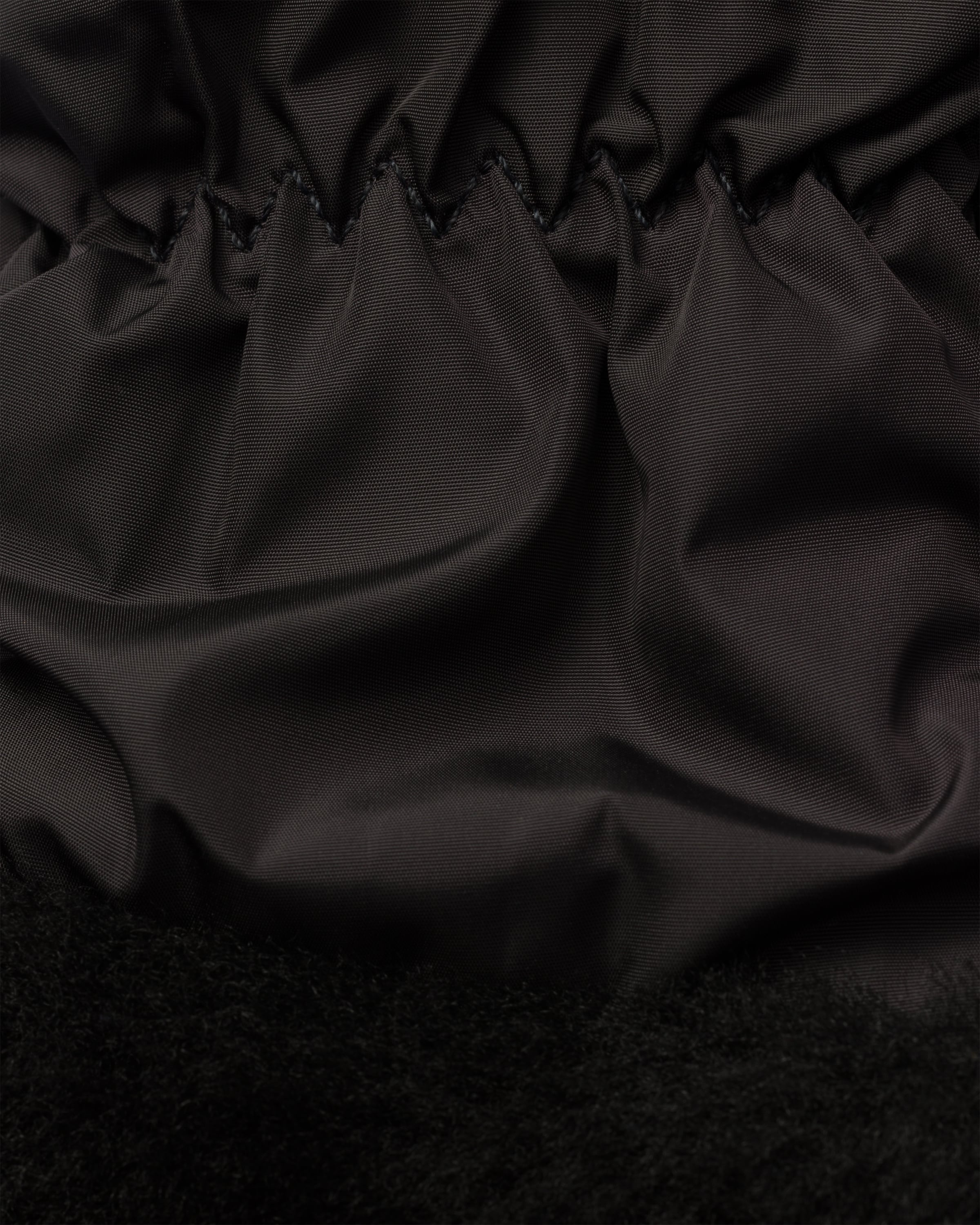 Prada Re-nylon And Shearling Mittens In Black