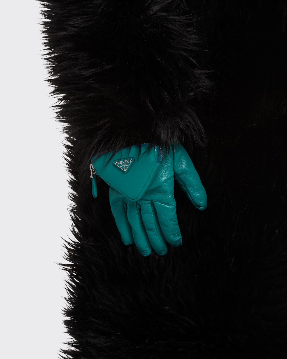 Peacock Blue Nappa leather gloves with 