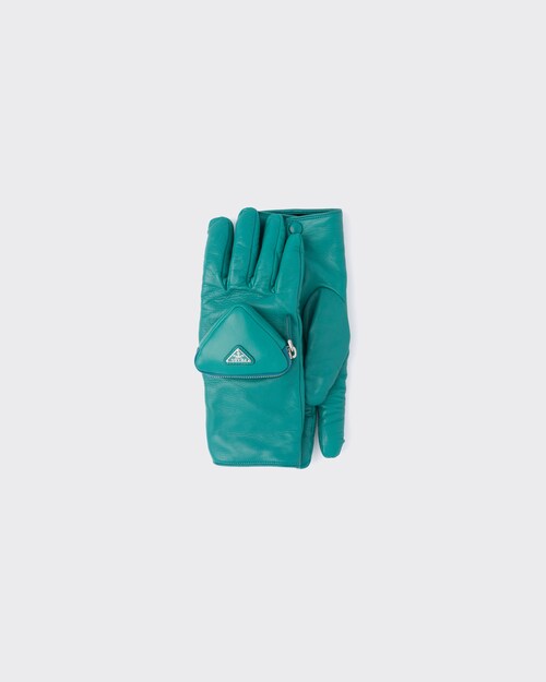 Prada Nappa leather gloves with pouch 1