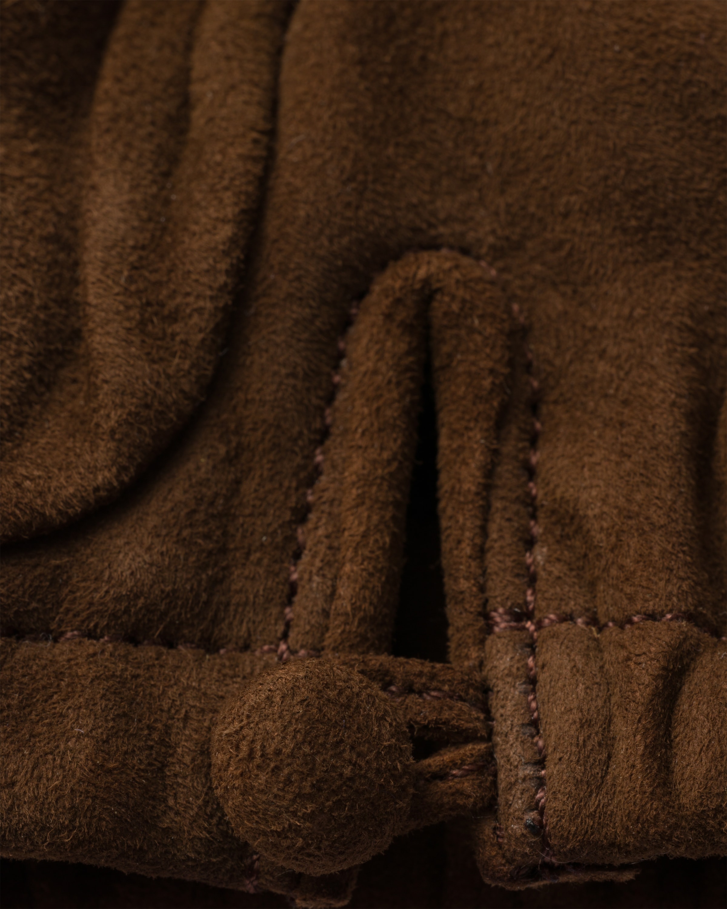 Prada Suede Gloves With Elasticated Cuffs In Cocoa Brown