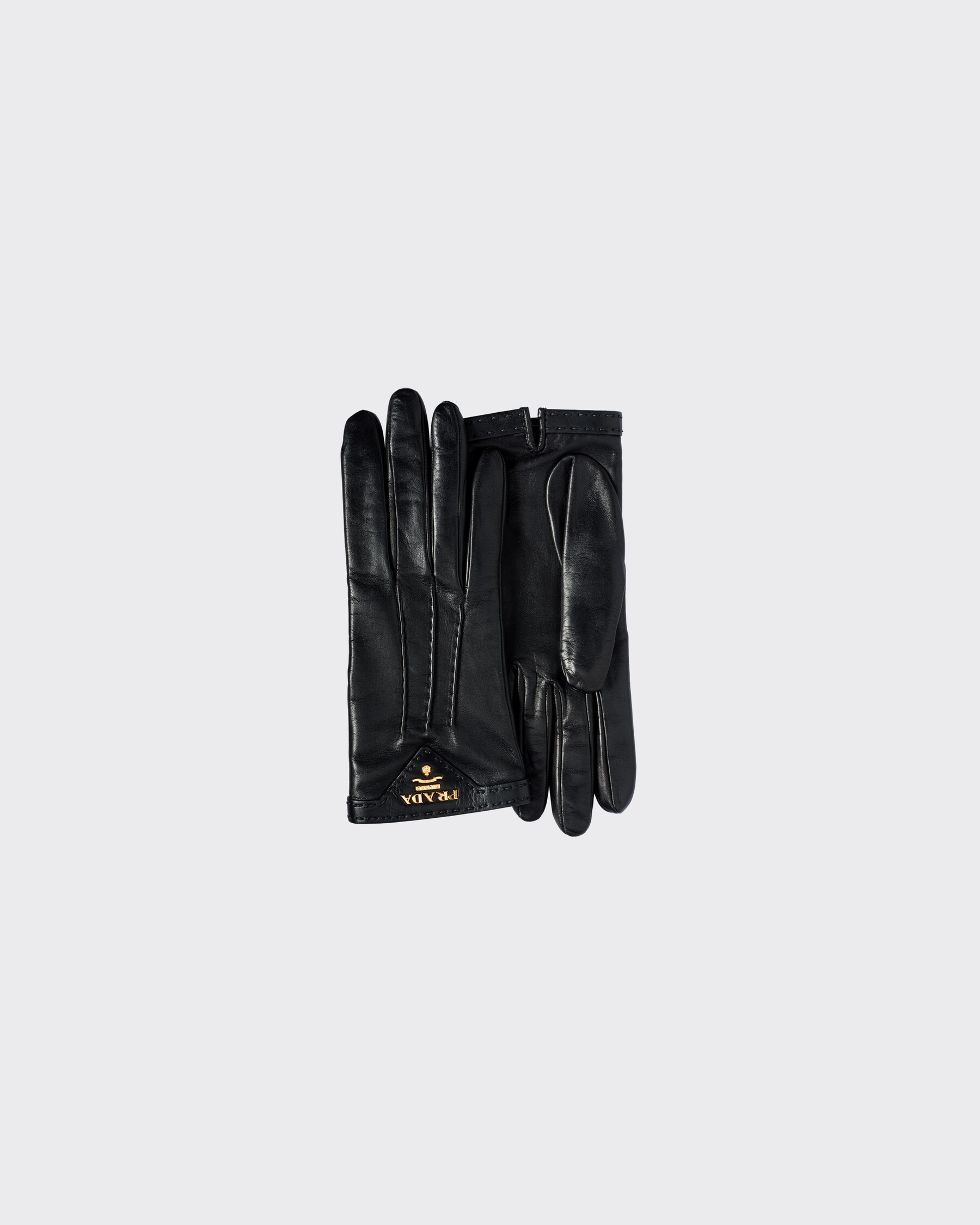 Black Leather Gloves PRADA