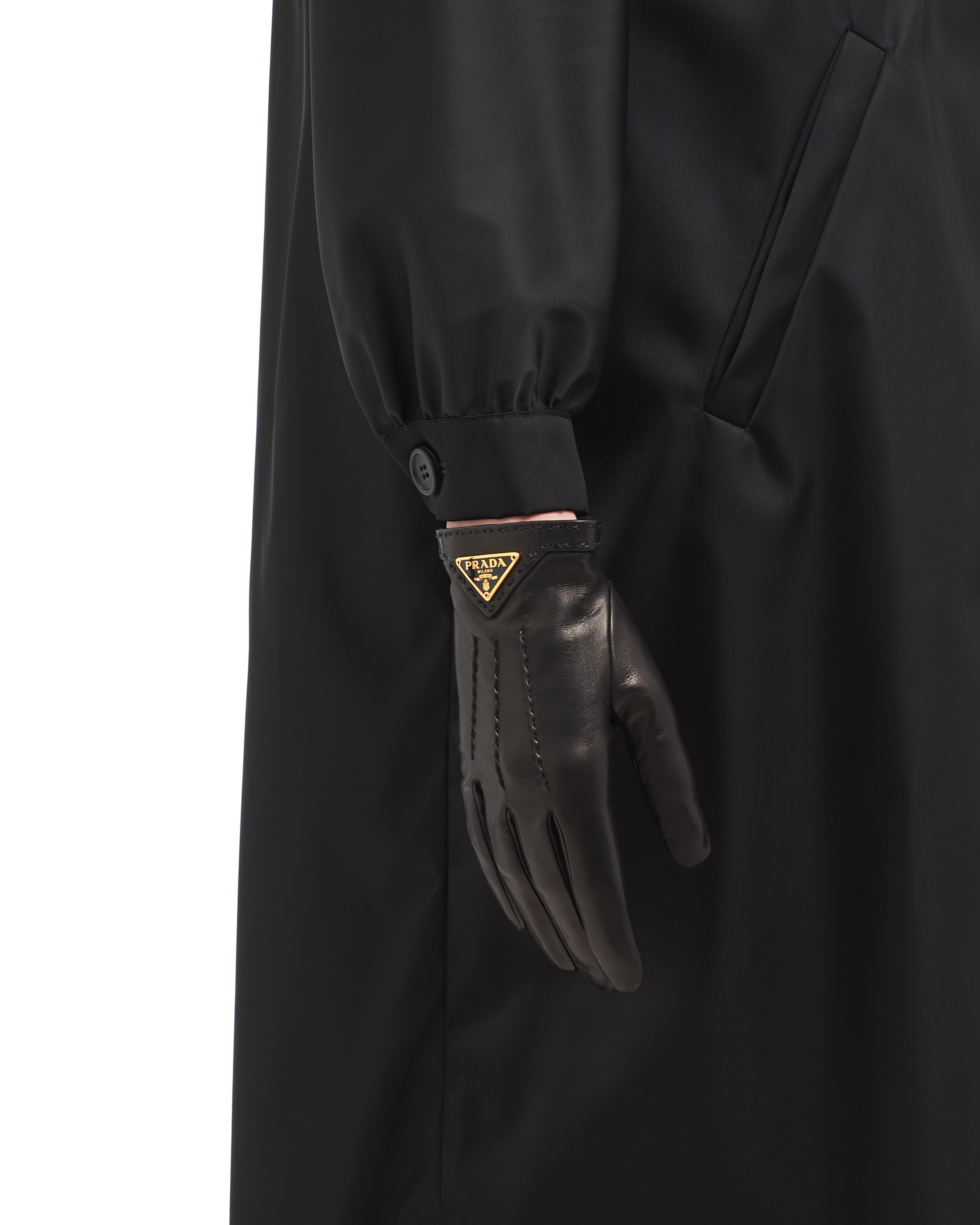 Kwijting Vorming sarcoom Black Nappa leather gloves | Prada