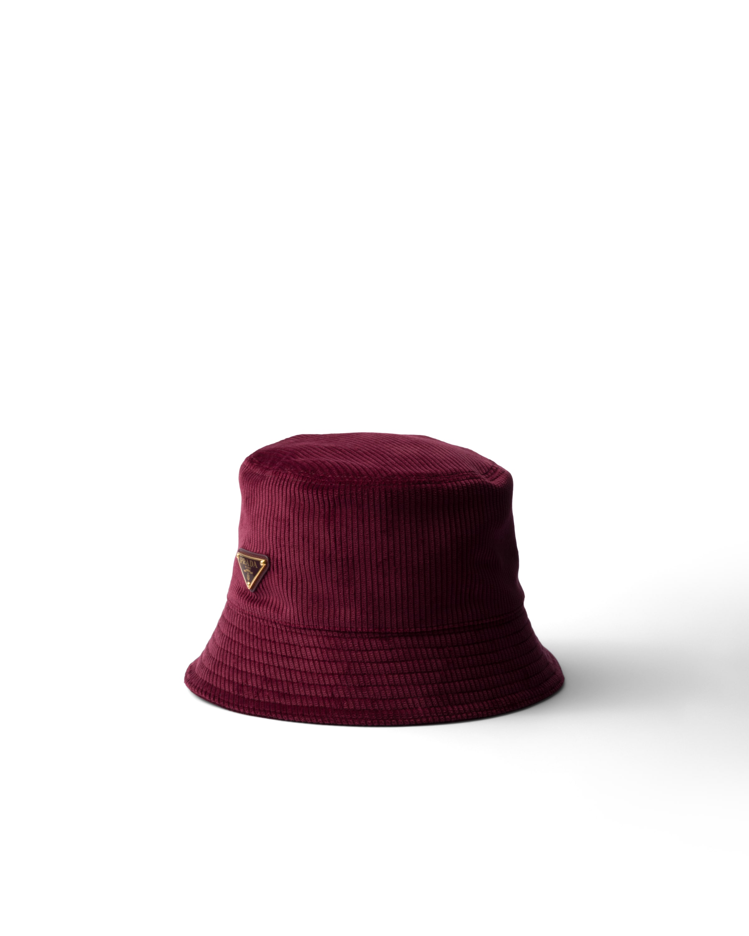 Prada Cappello Da Pescatore In Velluto A Coste, Donna, Bordeaux, Taglia M