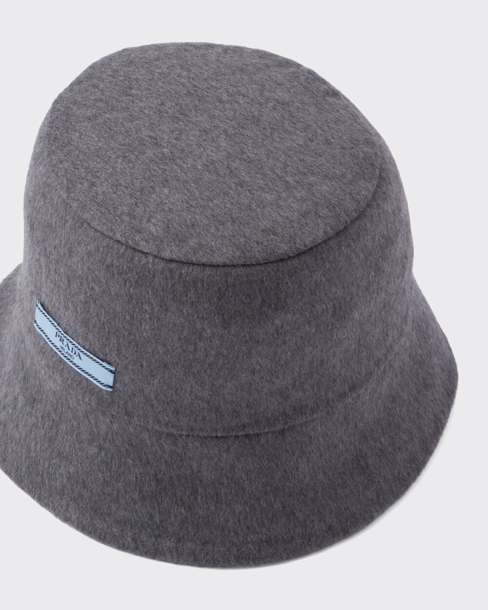 Slate/camel Cashmere bucket hat | Prada