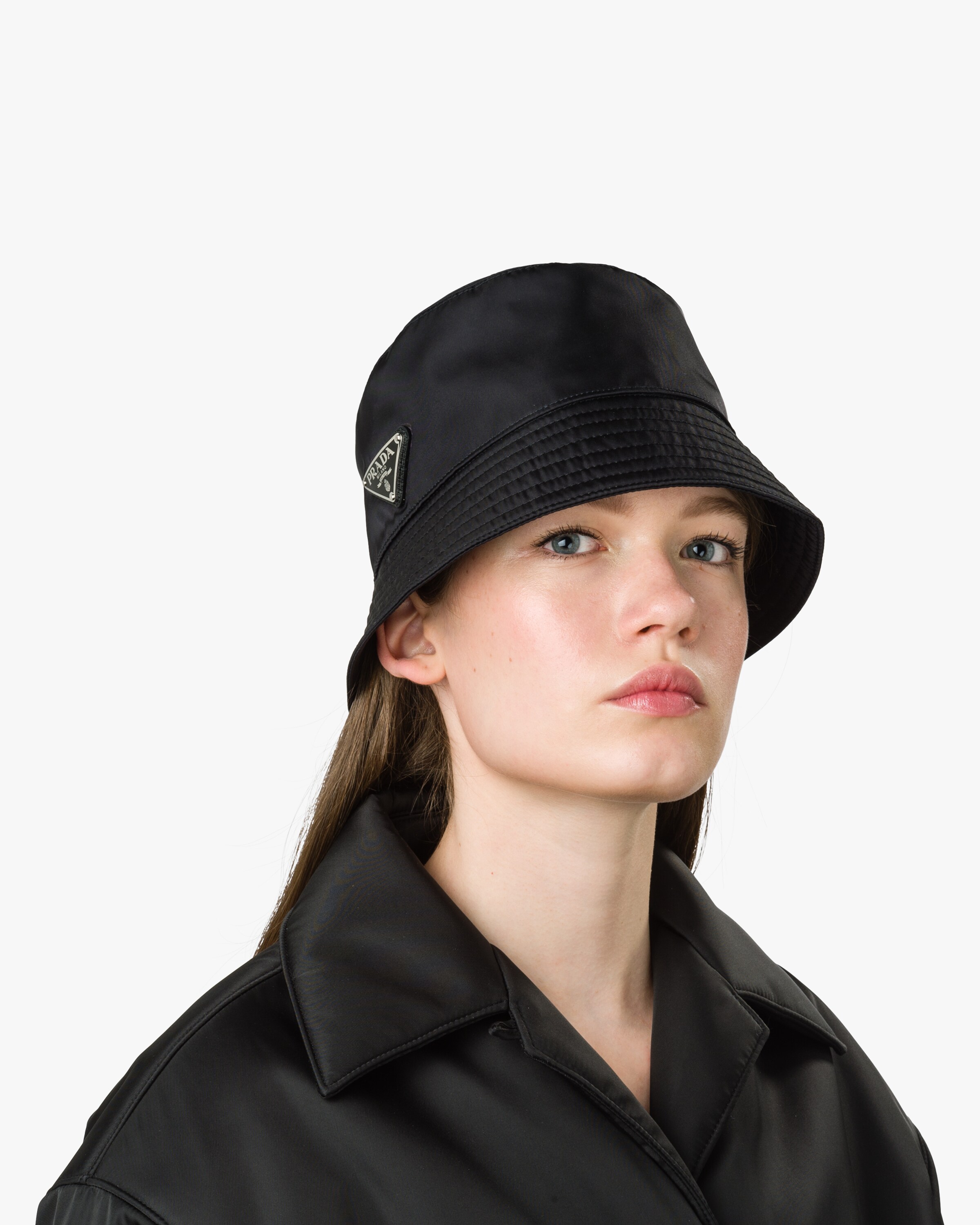 Black Nylon Bucket Hat Prada