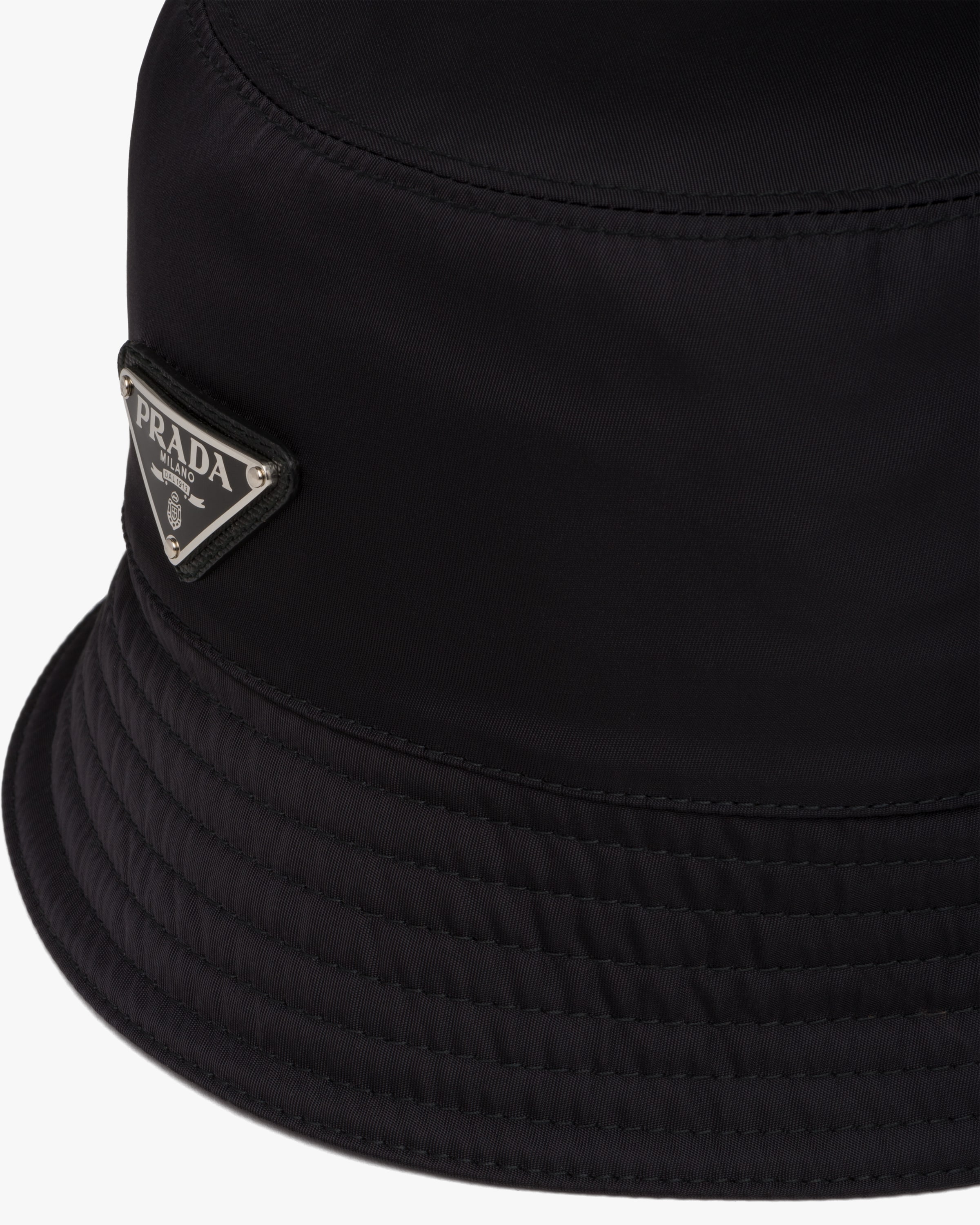 Black Nylon Bucket Hat Prada