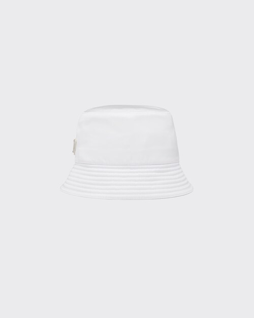 white bucket hat prada