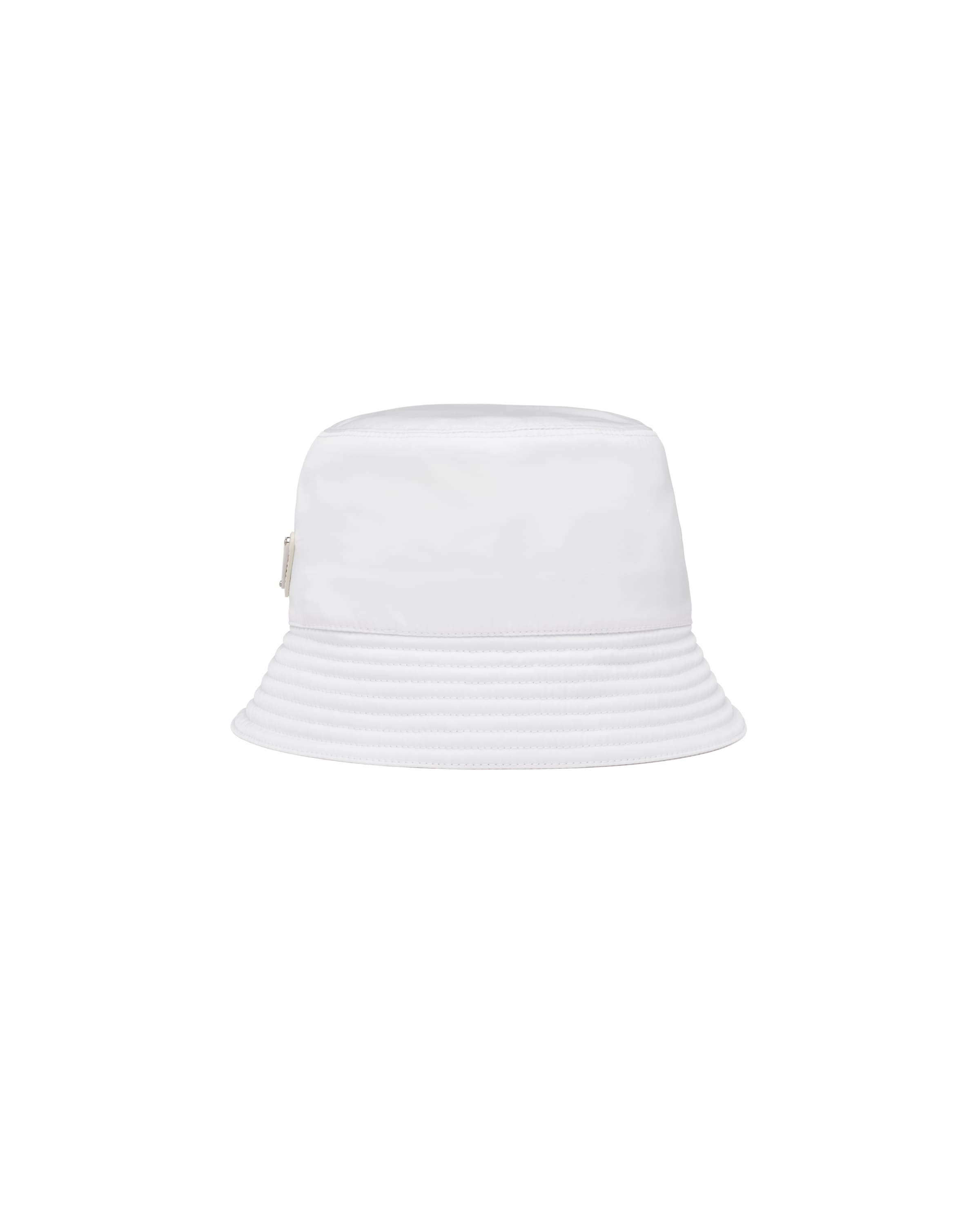 White Nylon Bucket Hat Prada