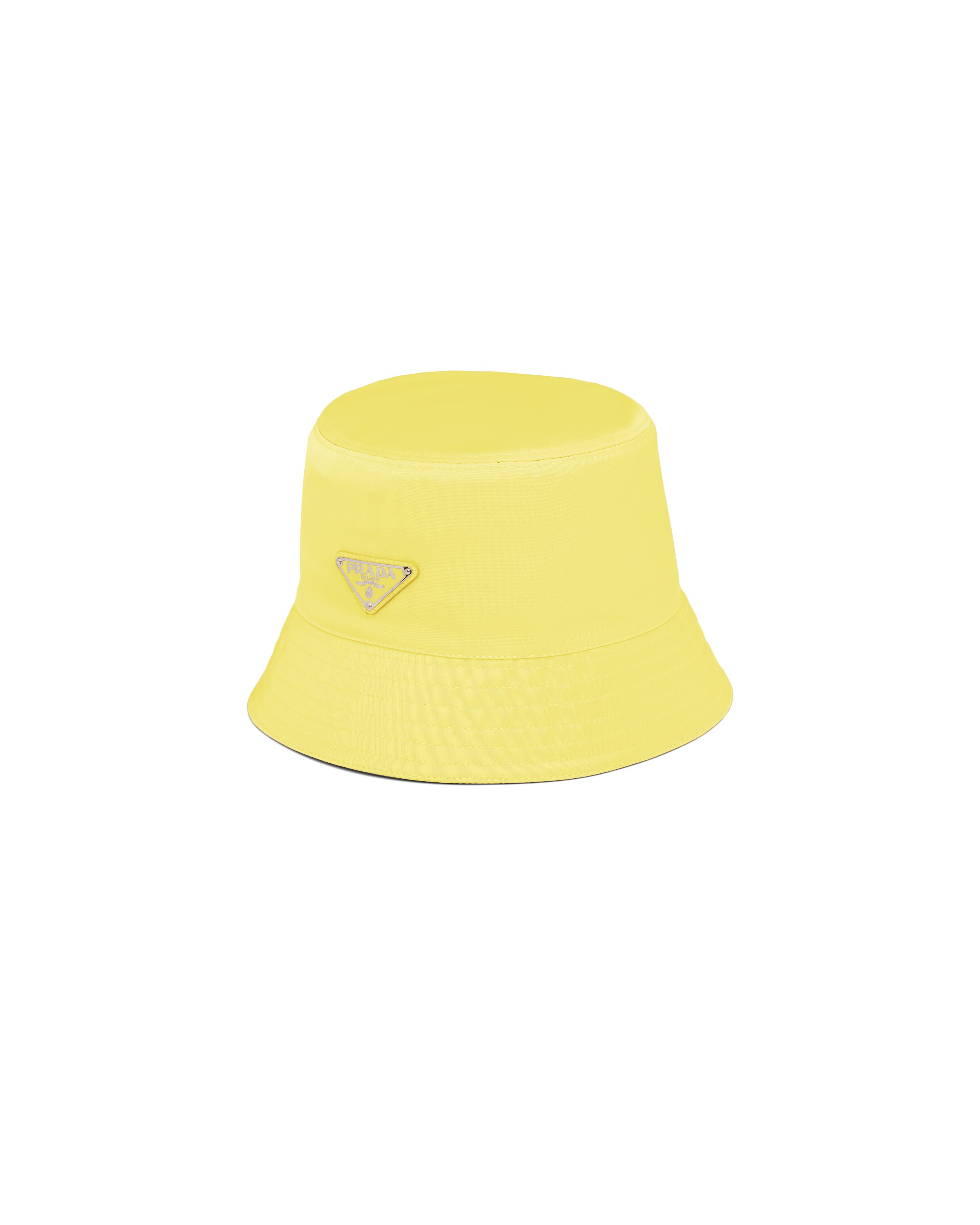 Lemon Yellow Nylon Bucket Hat Prada