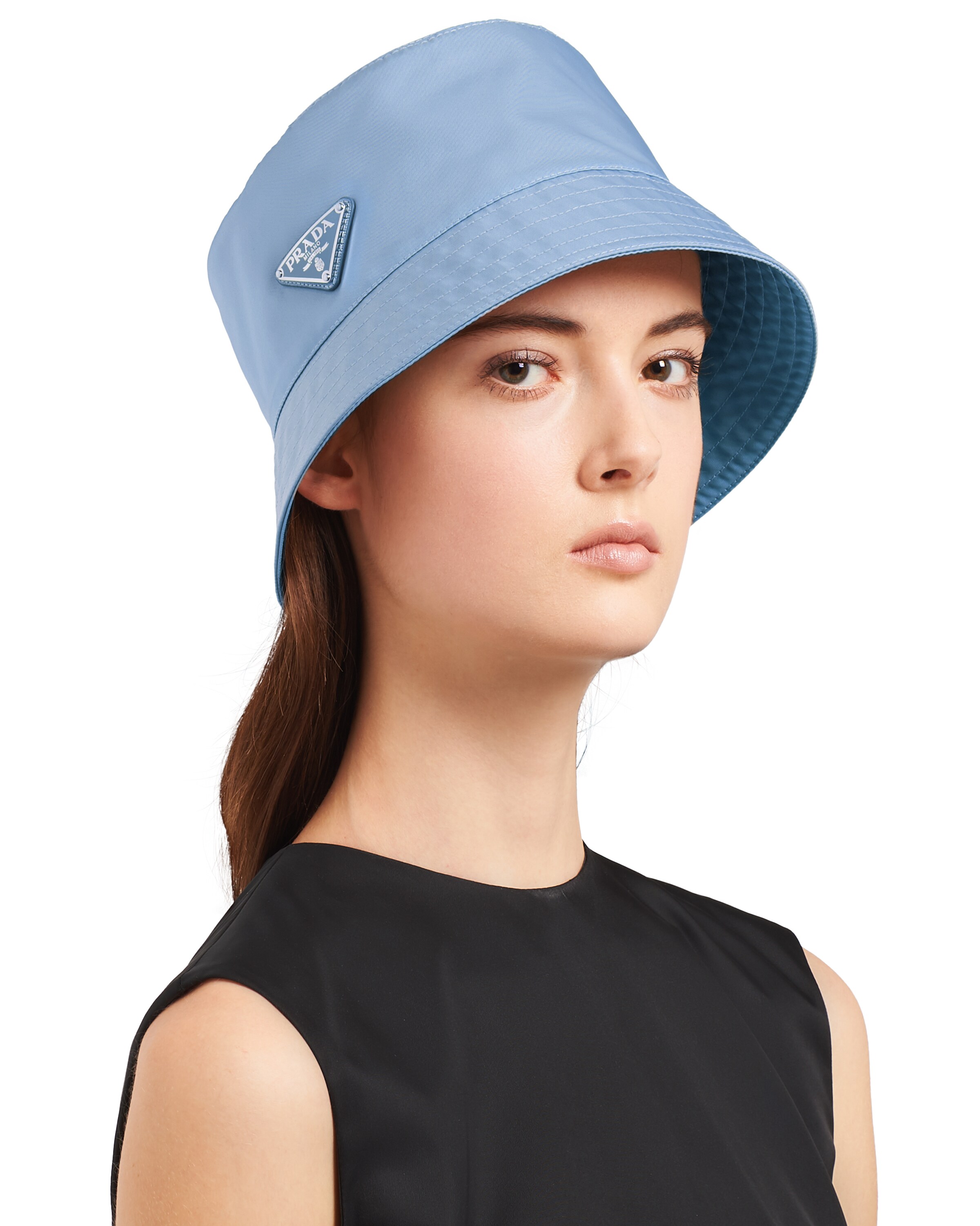 Astral Blue Nylon Bucket Hat Prada