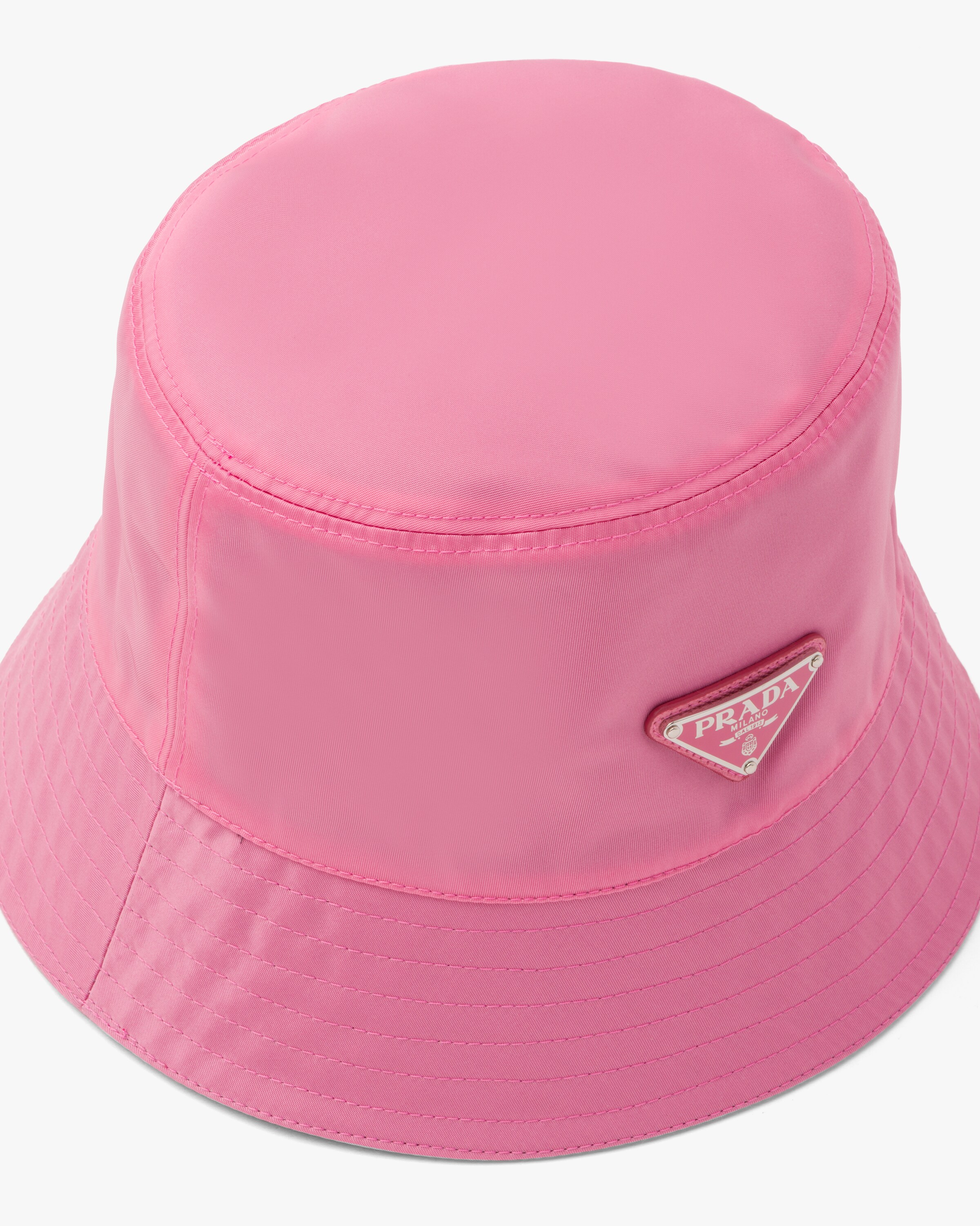 Begonia Pink Nylon Bucket Hat Prada