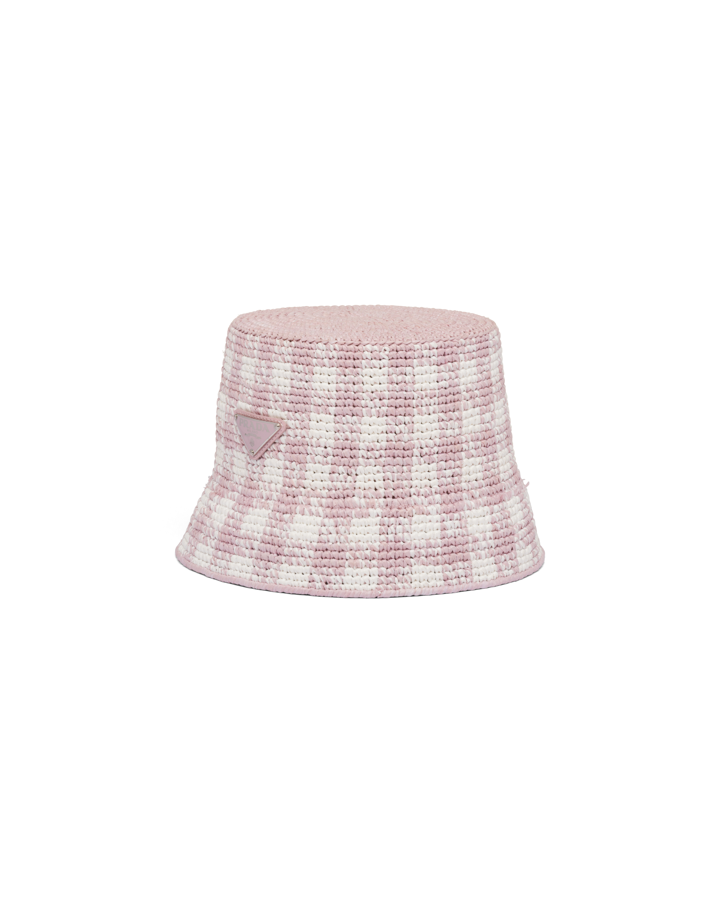 Prada Fischerhut Aus Bast In Alabaster Pink