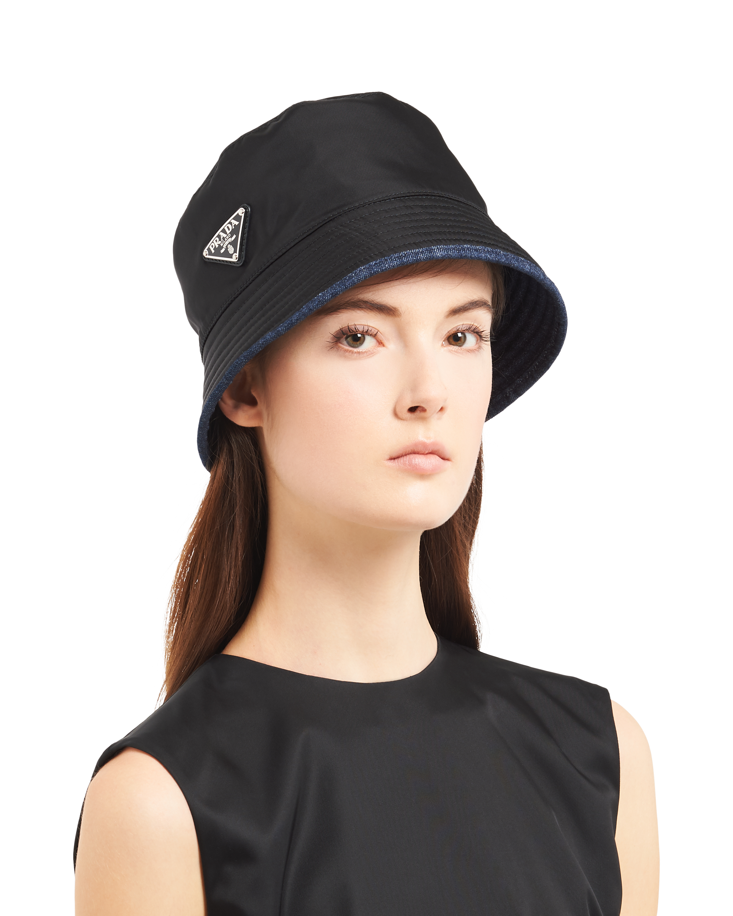 prada logo bucket hat