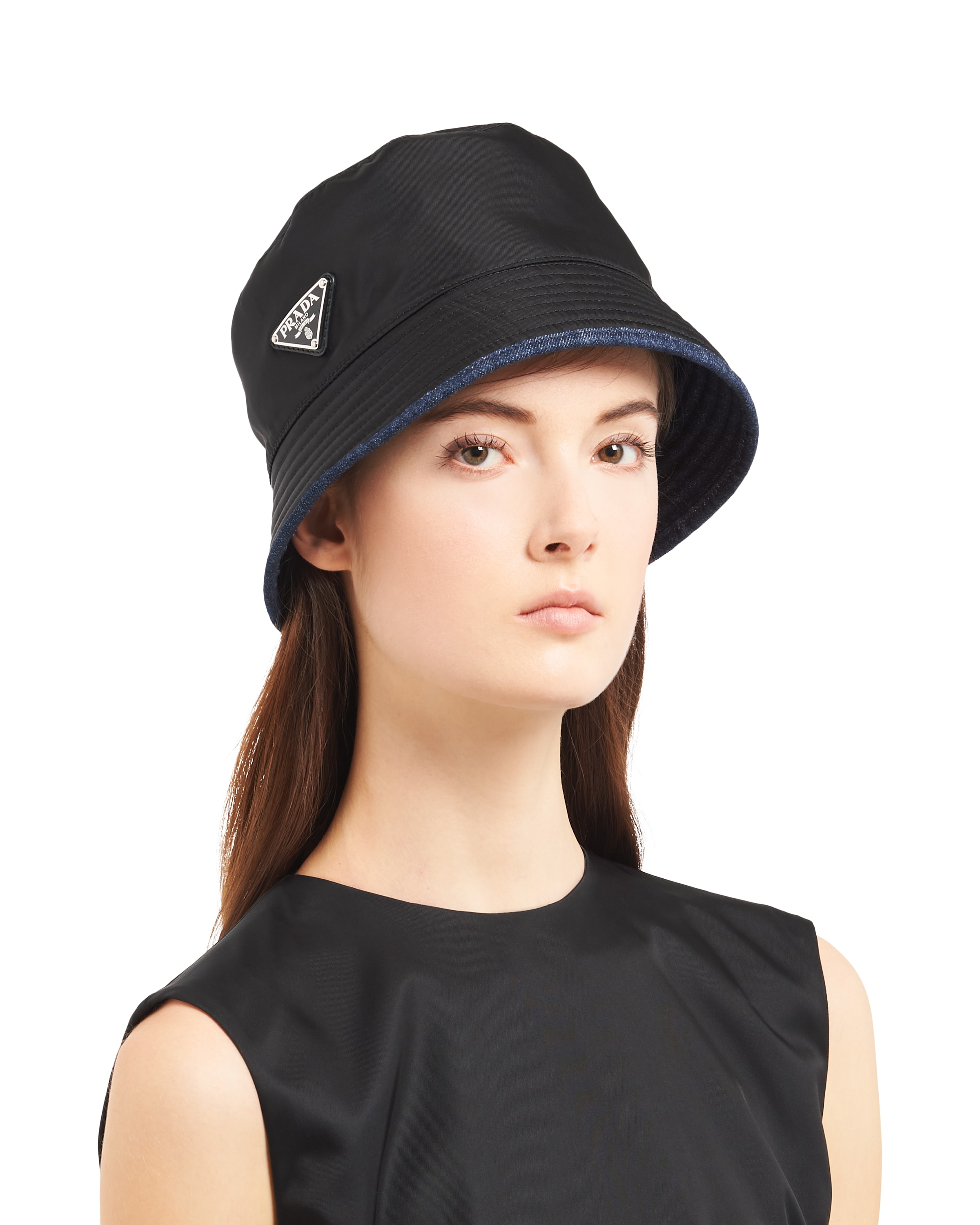 fluffy prada bucket hat