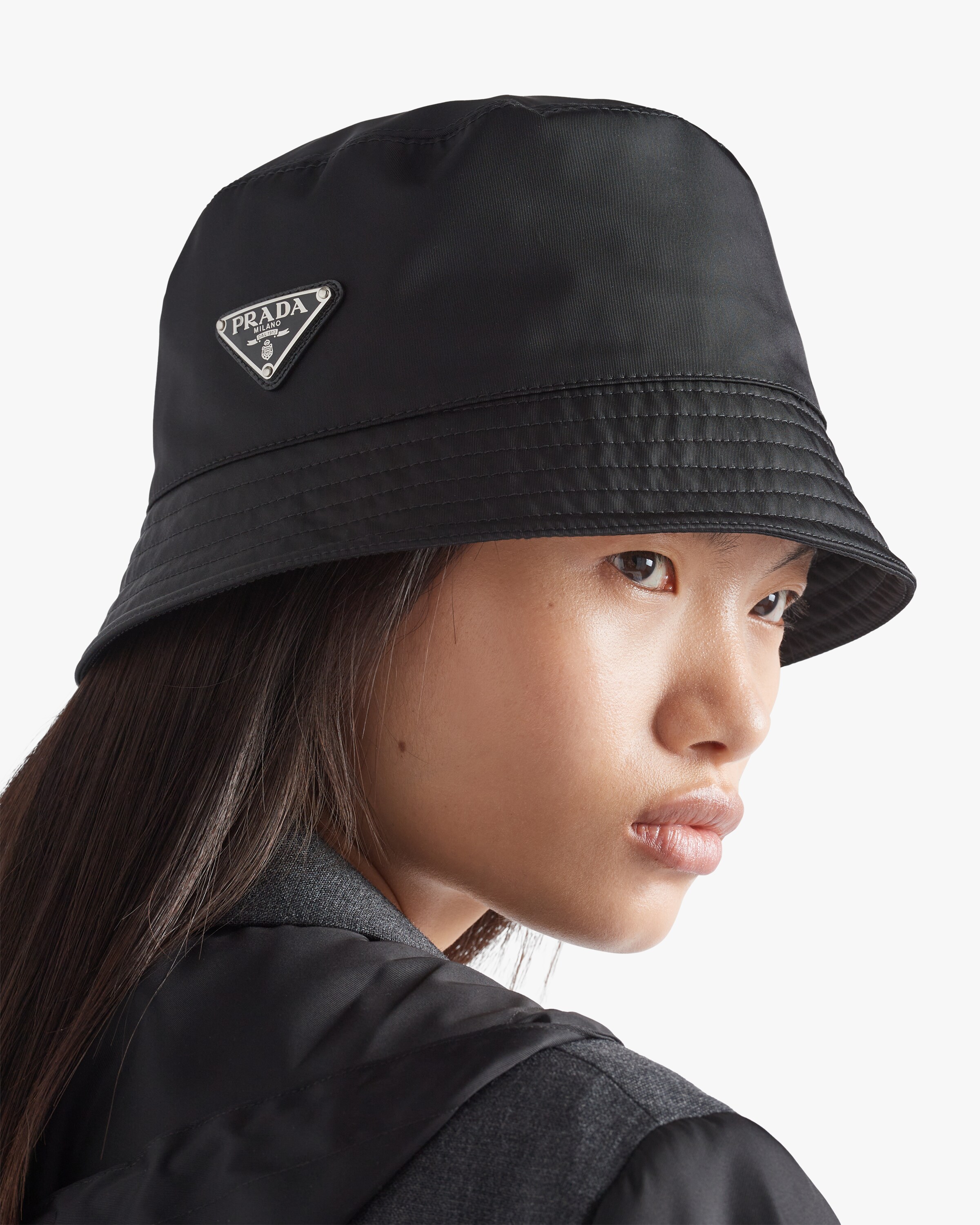 Prada re nylon bucket hat price Clearance