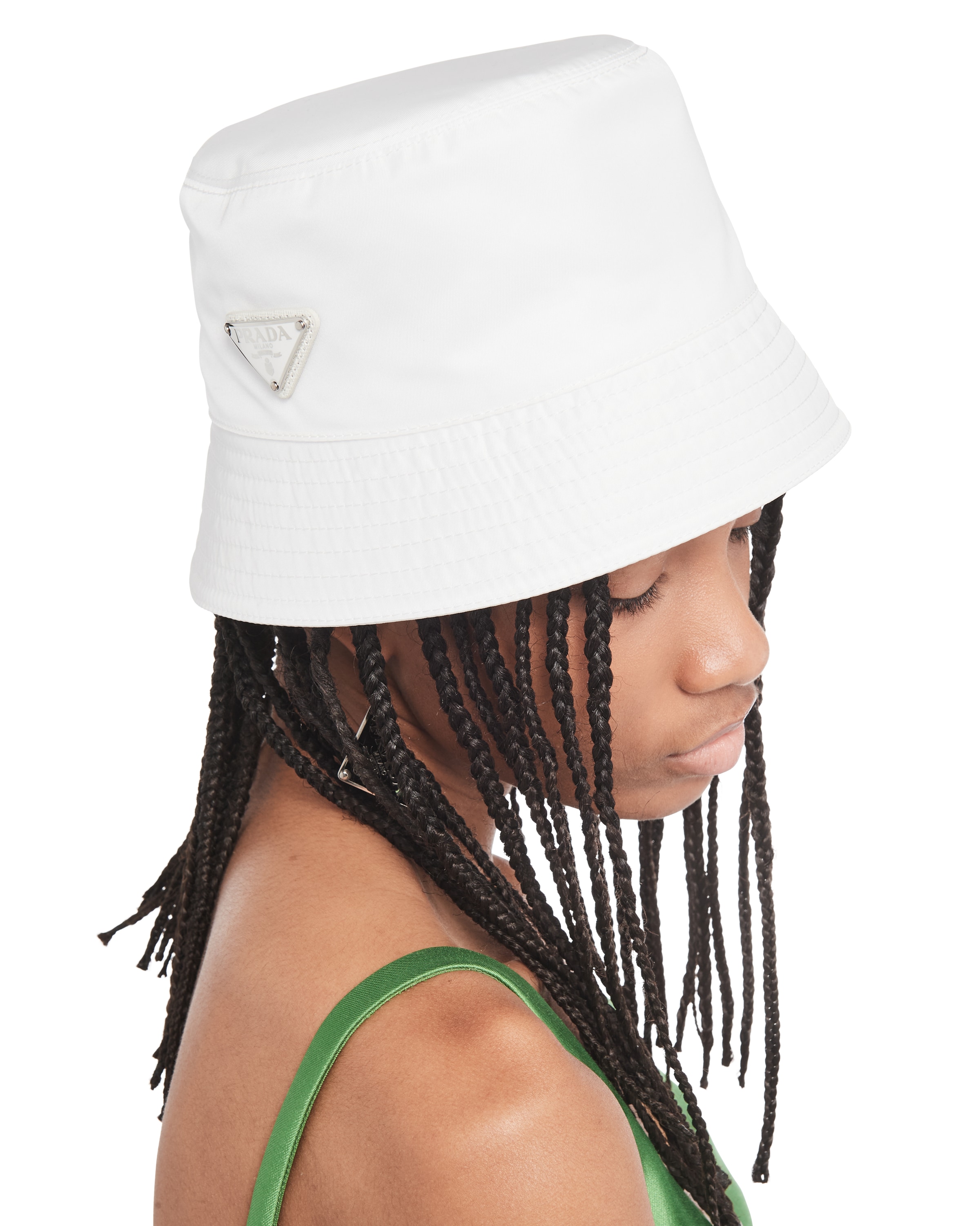 Prada Re-nylon Bucket Hat In White