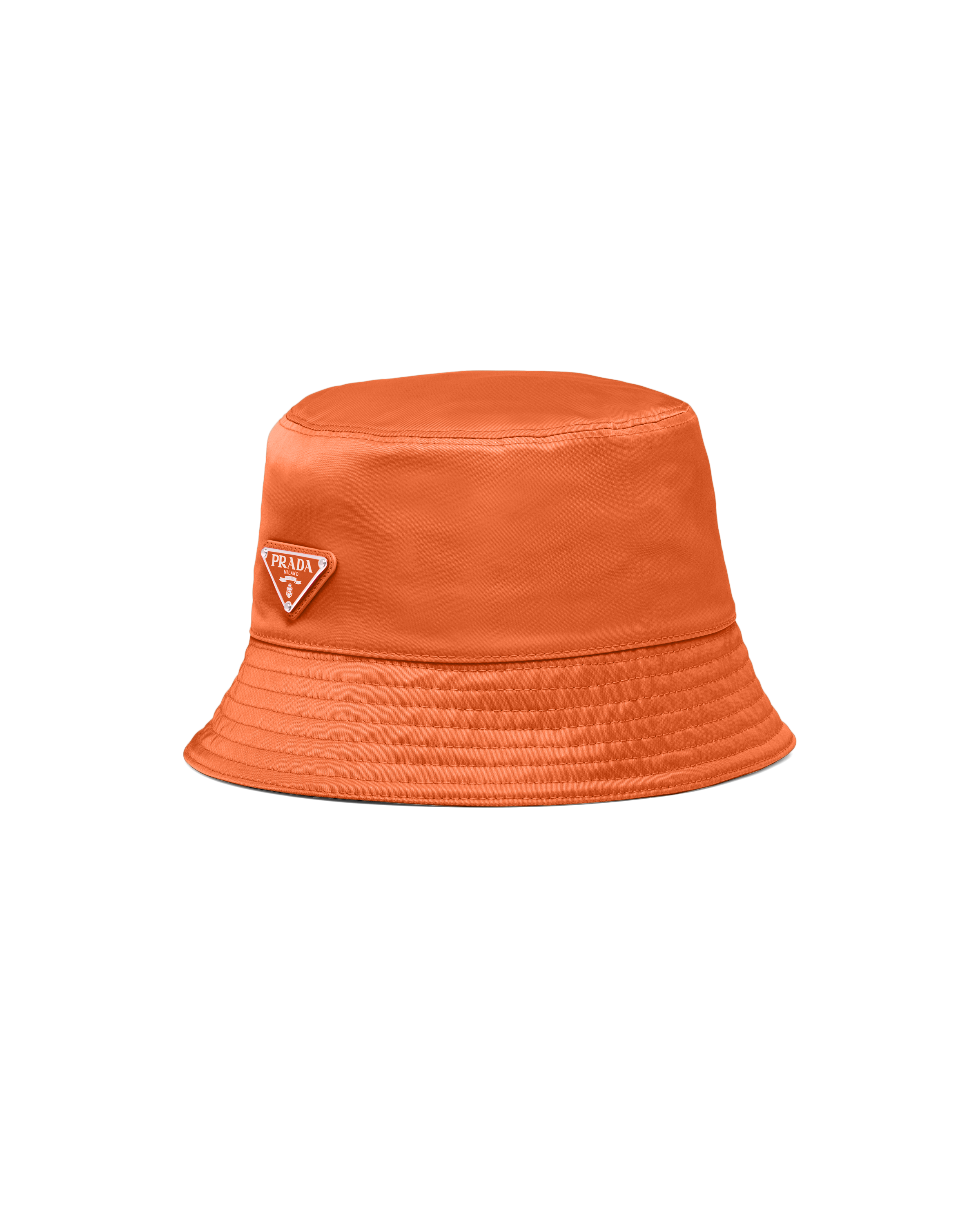 Prada Recycled Nylon Bucket Hat In Orange