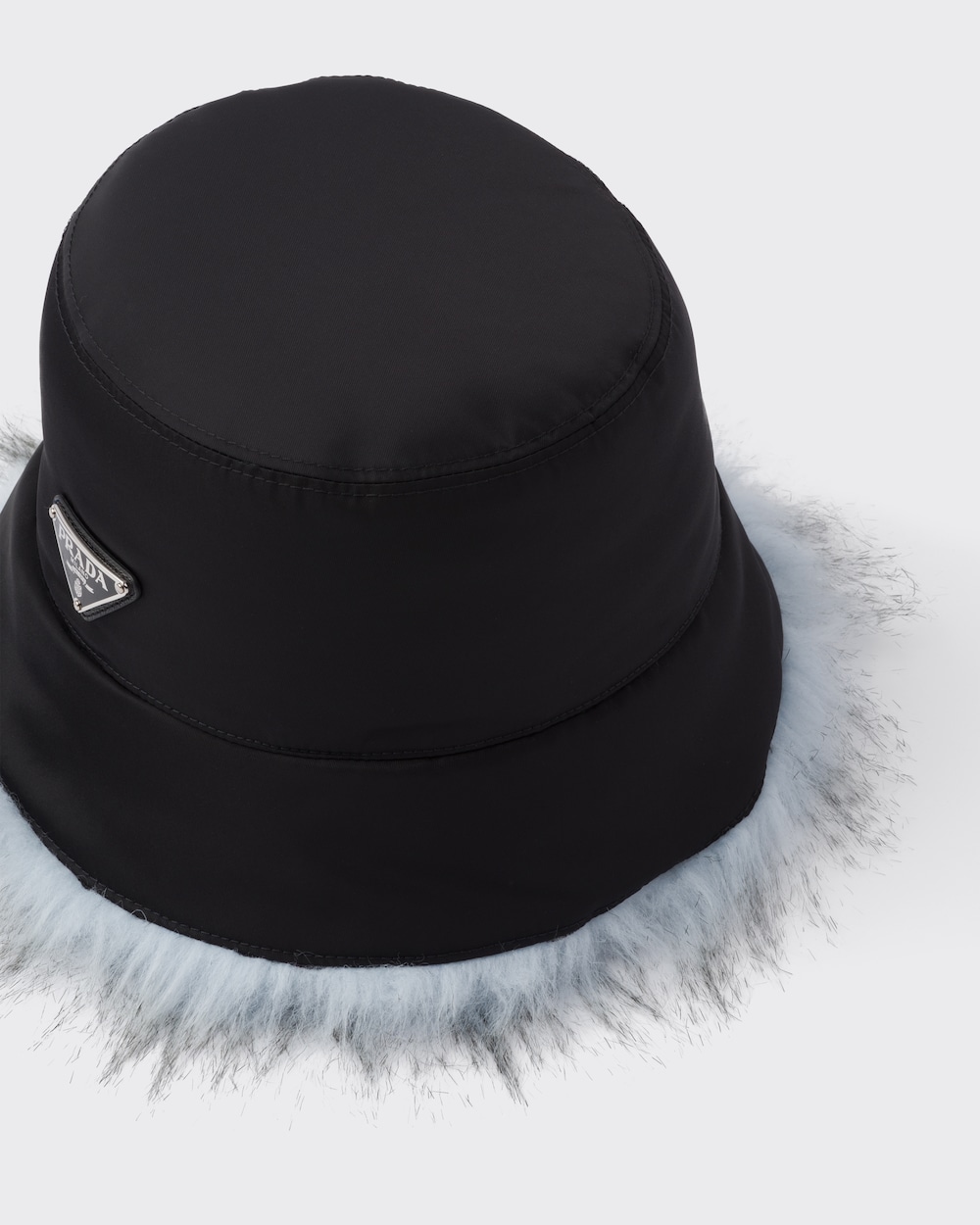 grey prada bucket hat