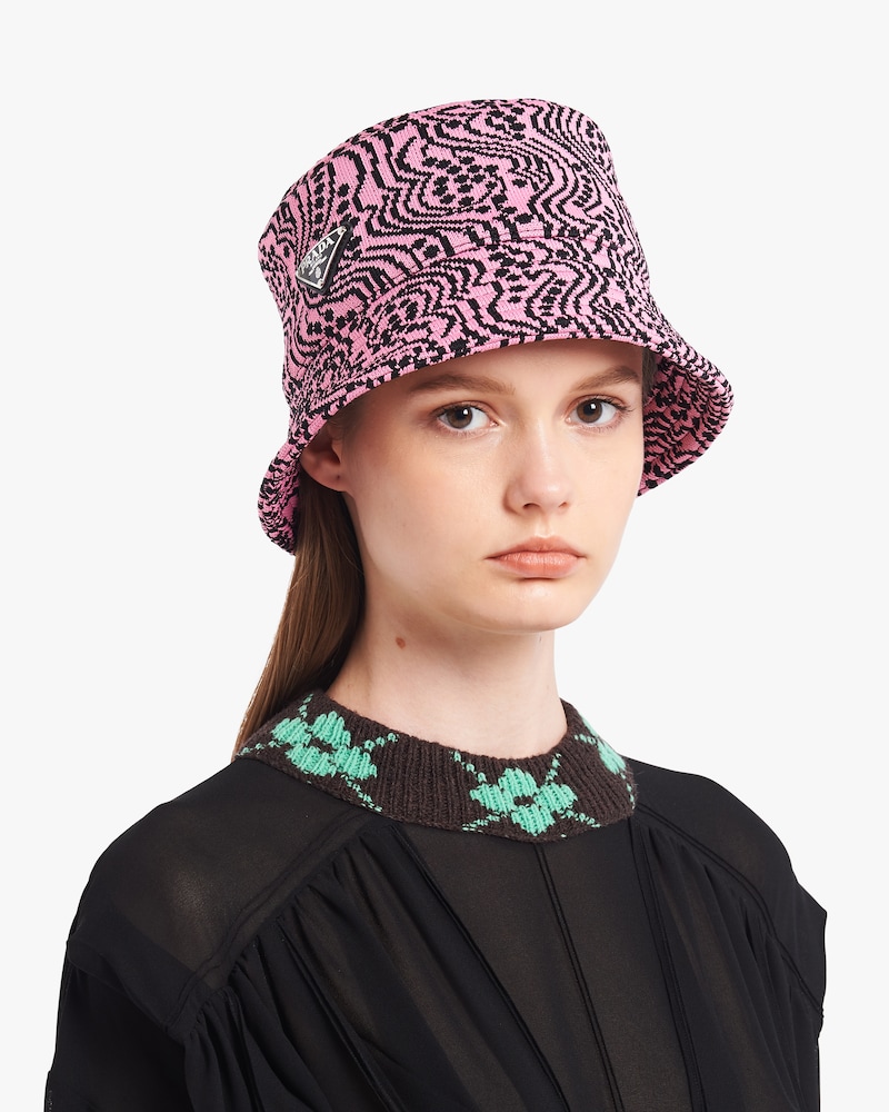 prada bucket hat pink