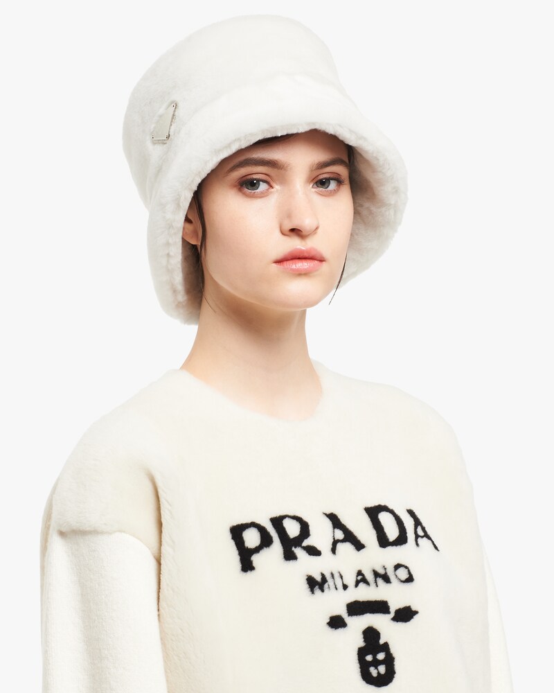 white prada bucket hat
