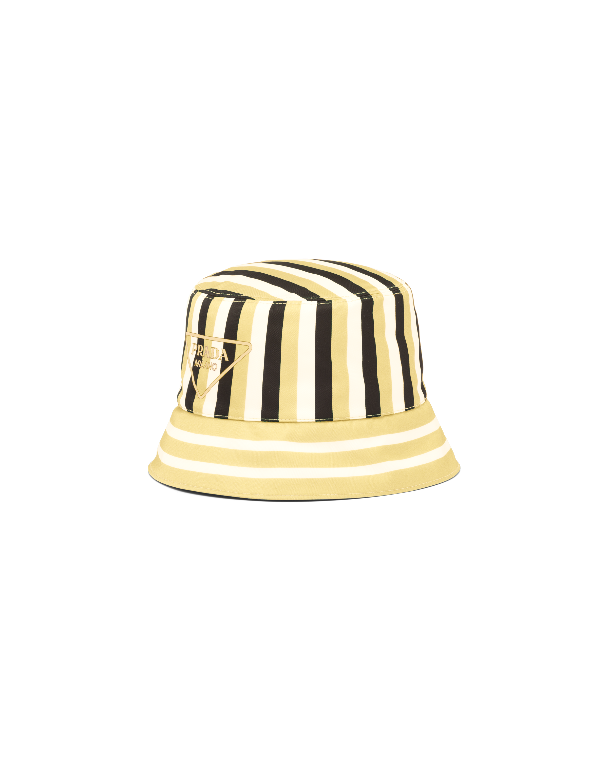 Prada Printed Re-nylon Bucket Hat In Yellow/black
