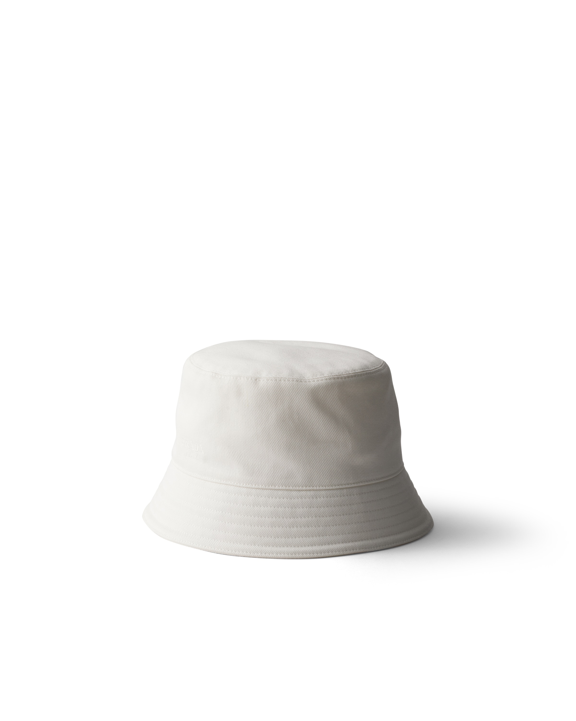 Prada Cappello Da Pescatore In Drill, Donna, Bianco, Taglia S