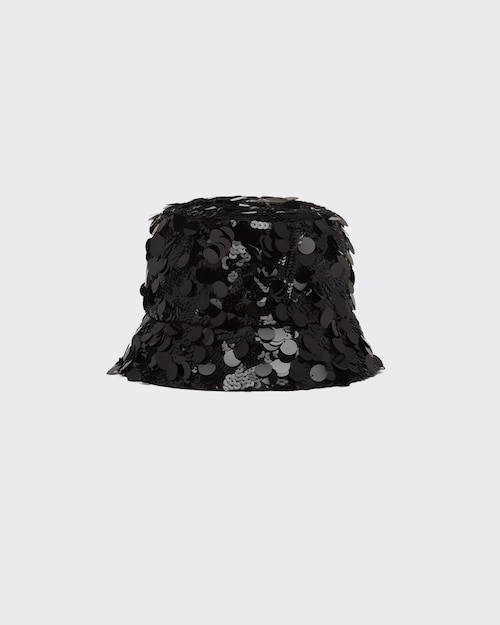 Cappello da pescatore in paillettes Nero | Prada