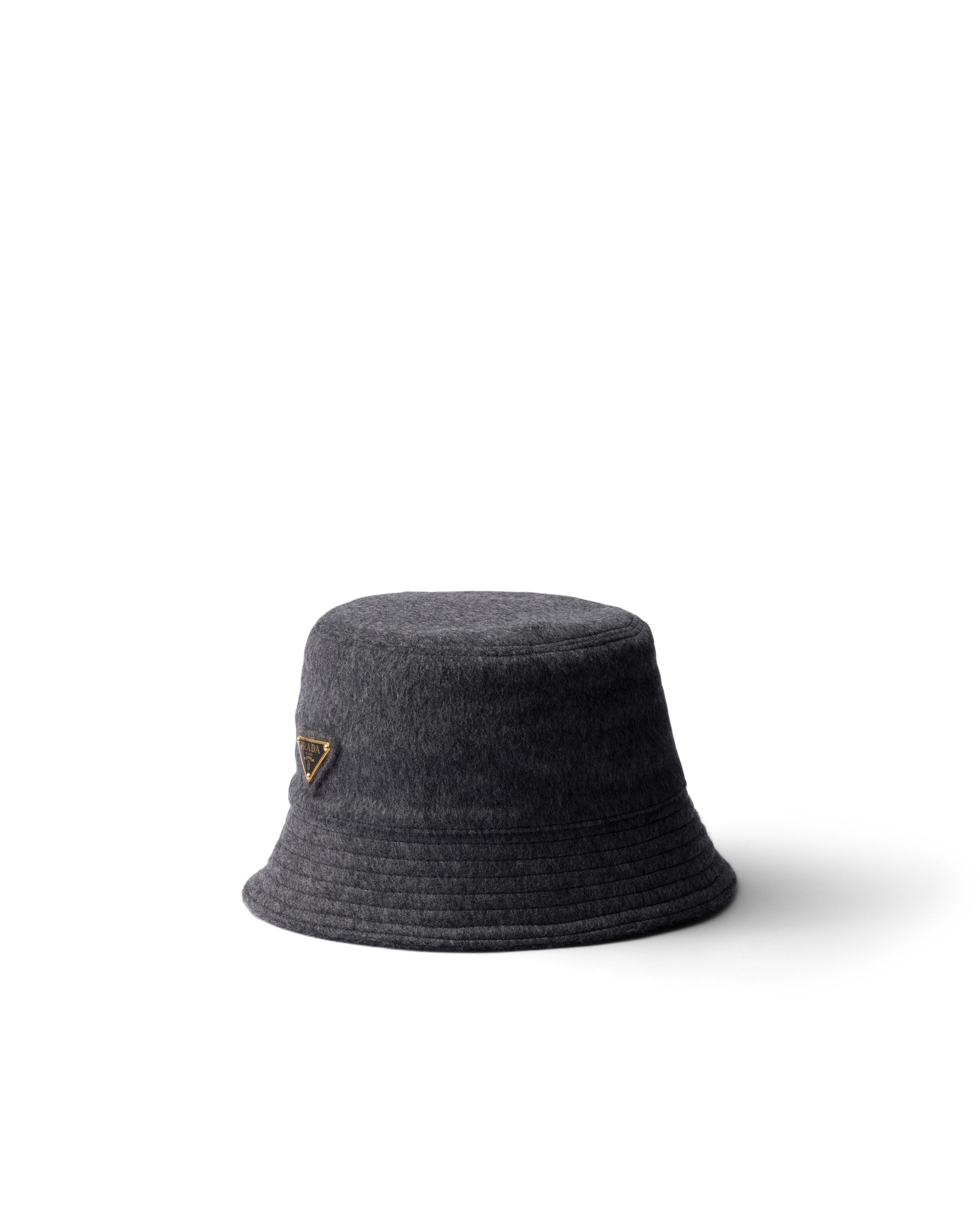 Prada Cappello Da Pescatore In Loden, Donna, Ardesia, Taglia M