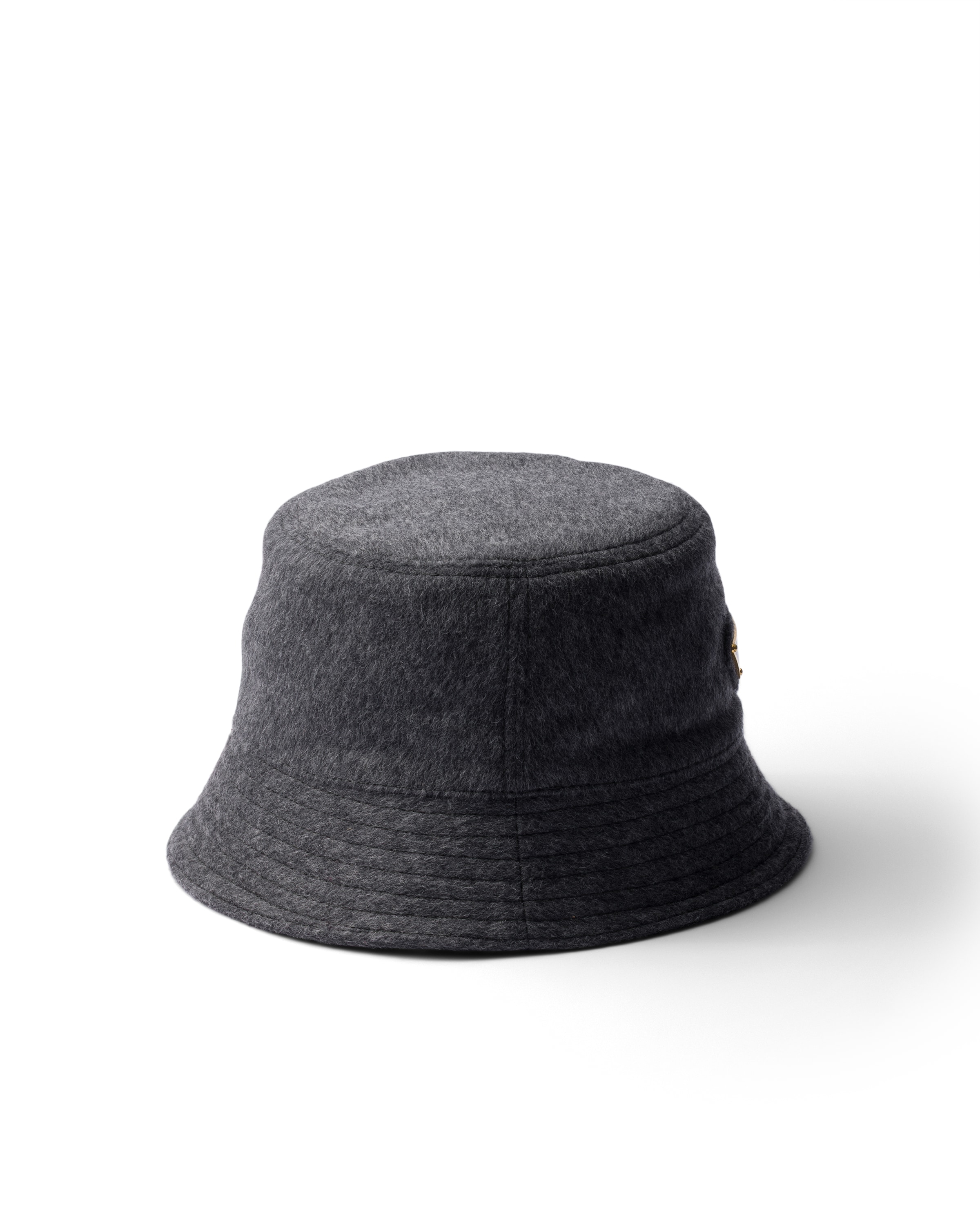 Prada Triangle-logo Bucket Hat In Black