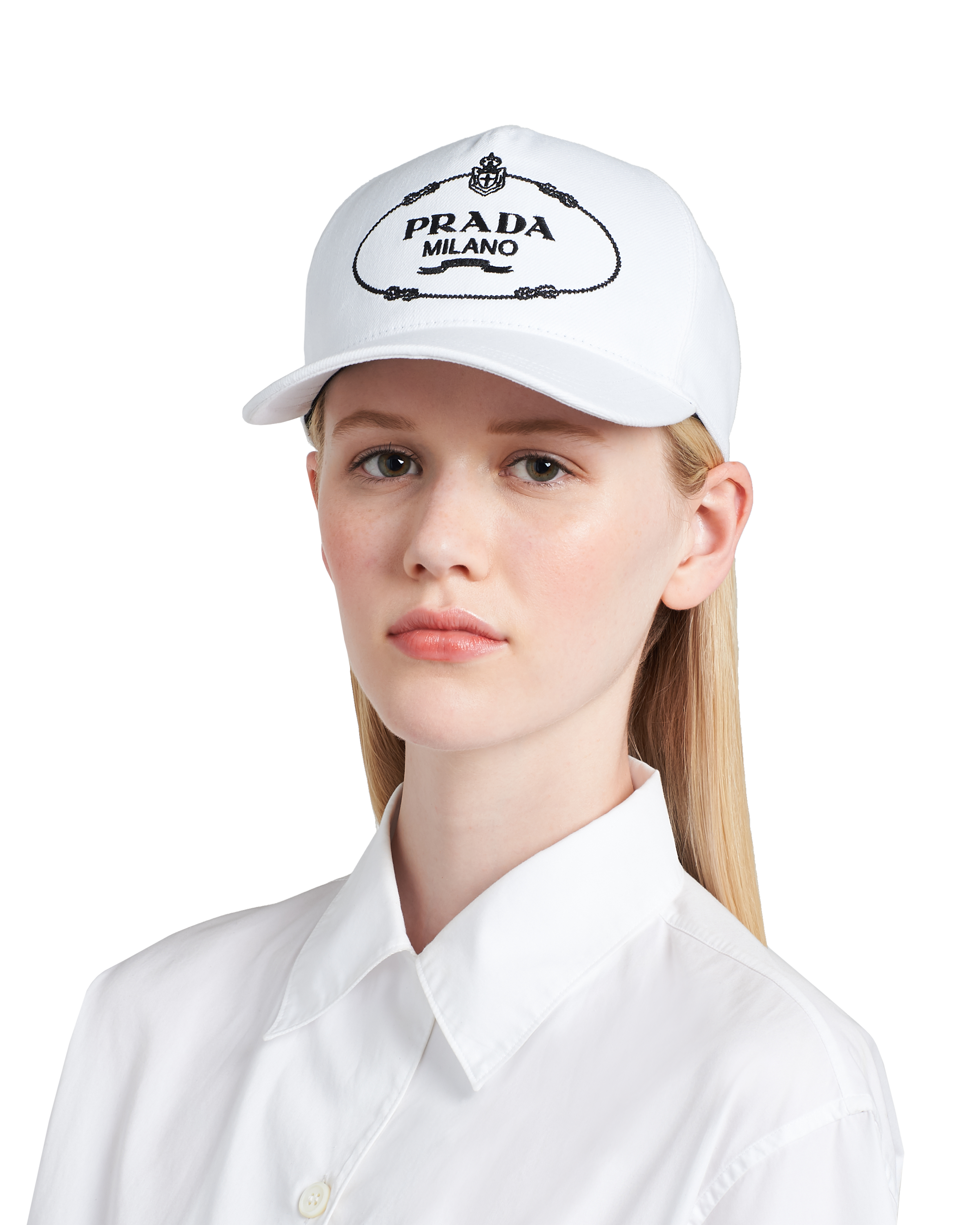 white prada hat