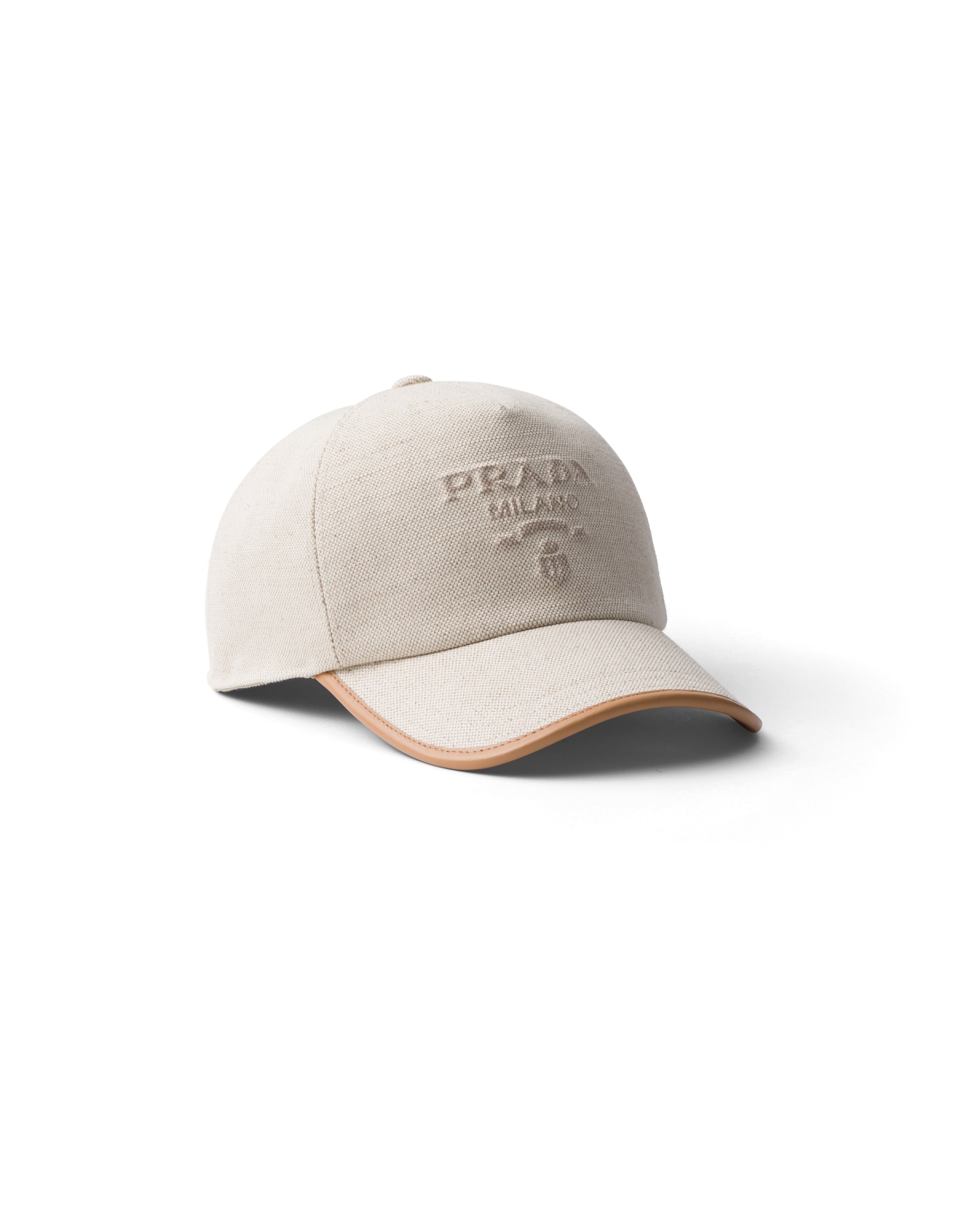 Prada Women Cream White Logo Baseball Hat, M Luxury Hats For Women Darveys In Natur