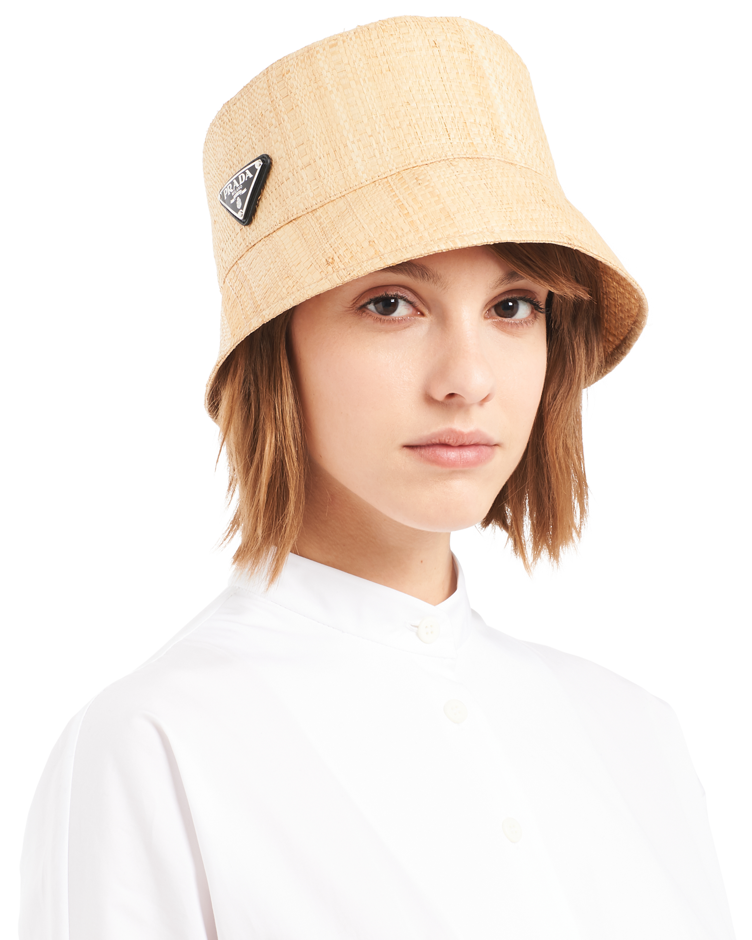 Tan prada bucket hat discount