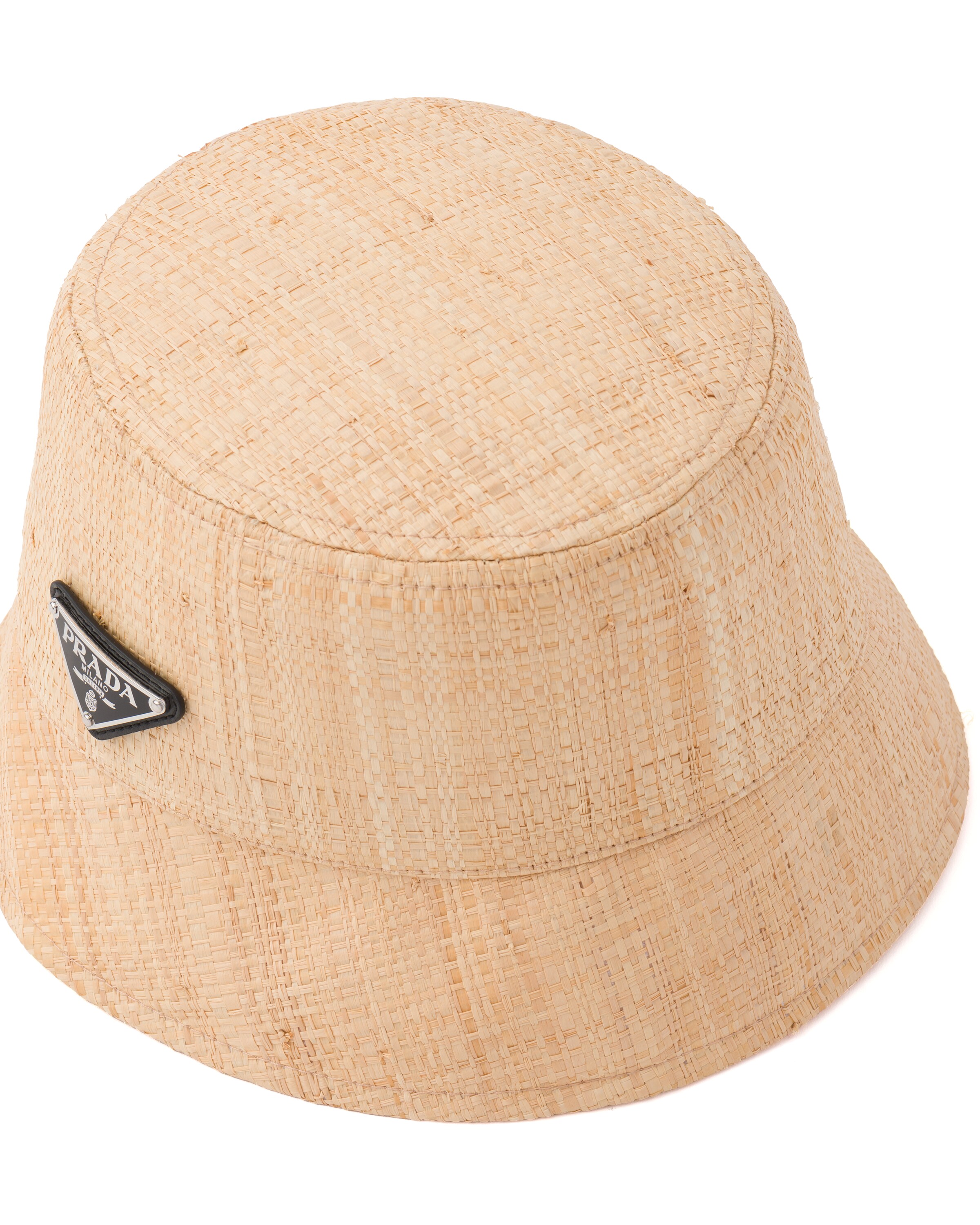 Tan/black Straw Bucket Hat Prada