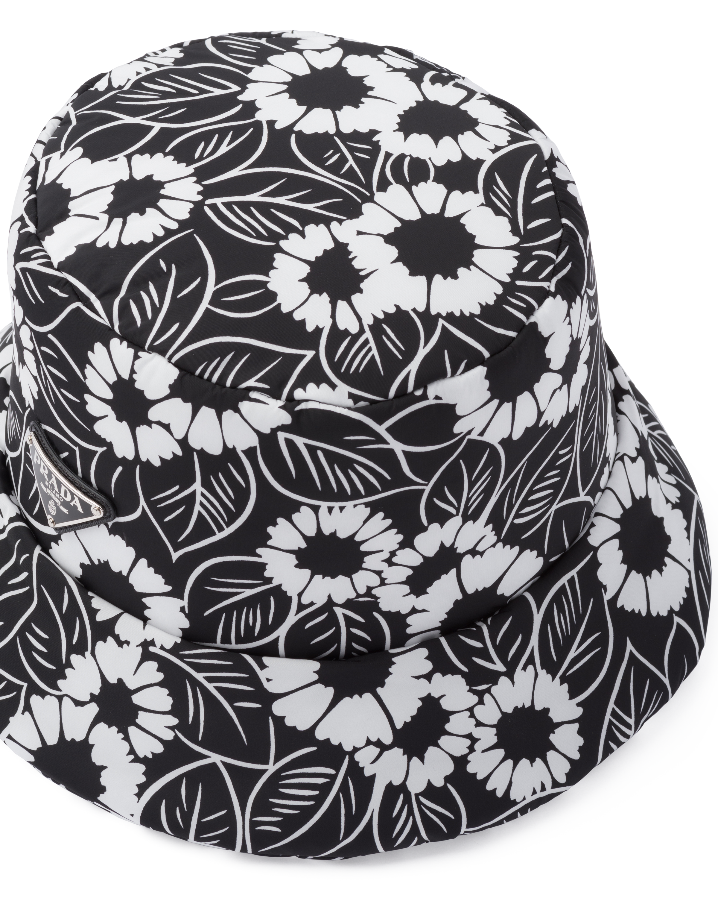 white Printed Re-Nylon bucket hat | Prada