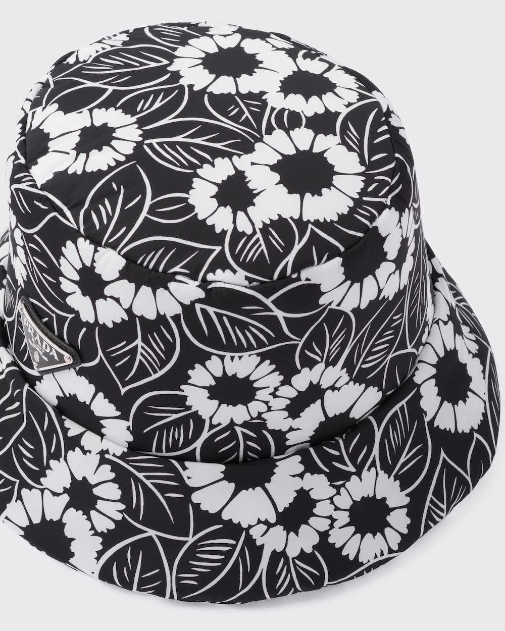 white Printed Re-Nylon bucket hat | Prada