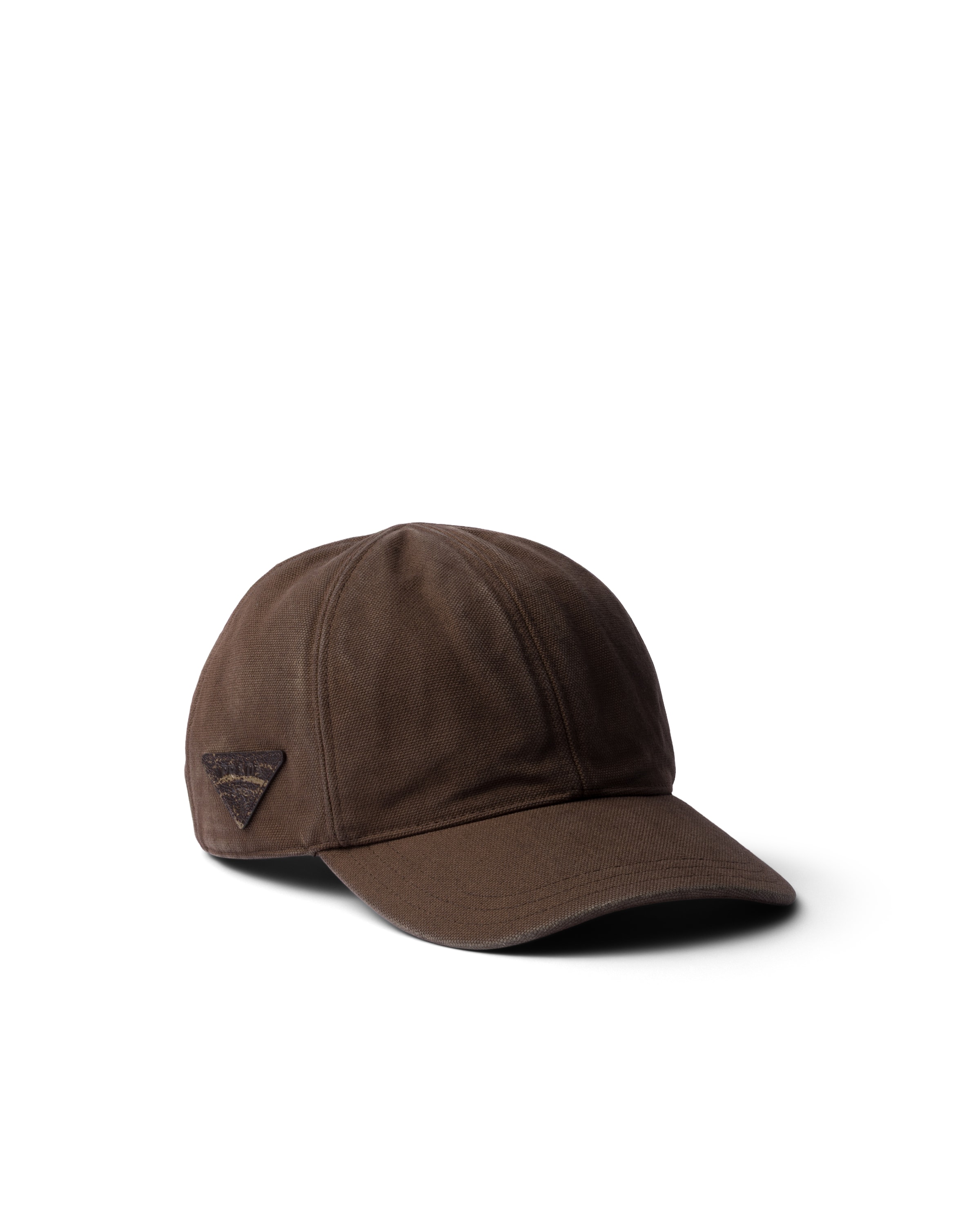 Prada Logo-embroidered Baseball Cap In Brown