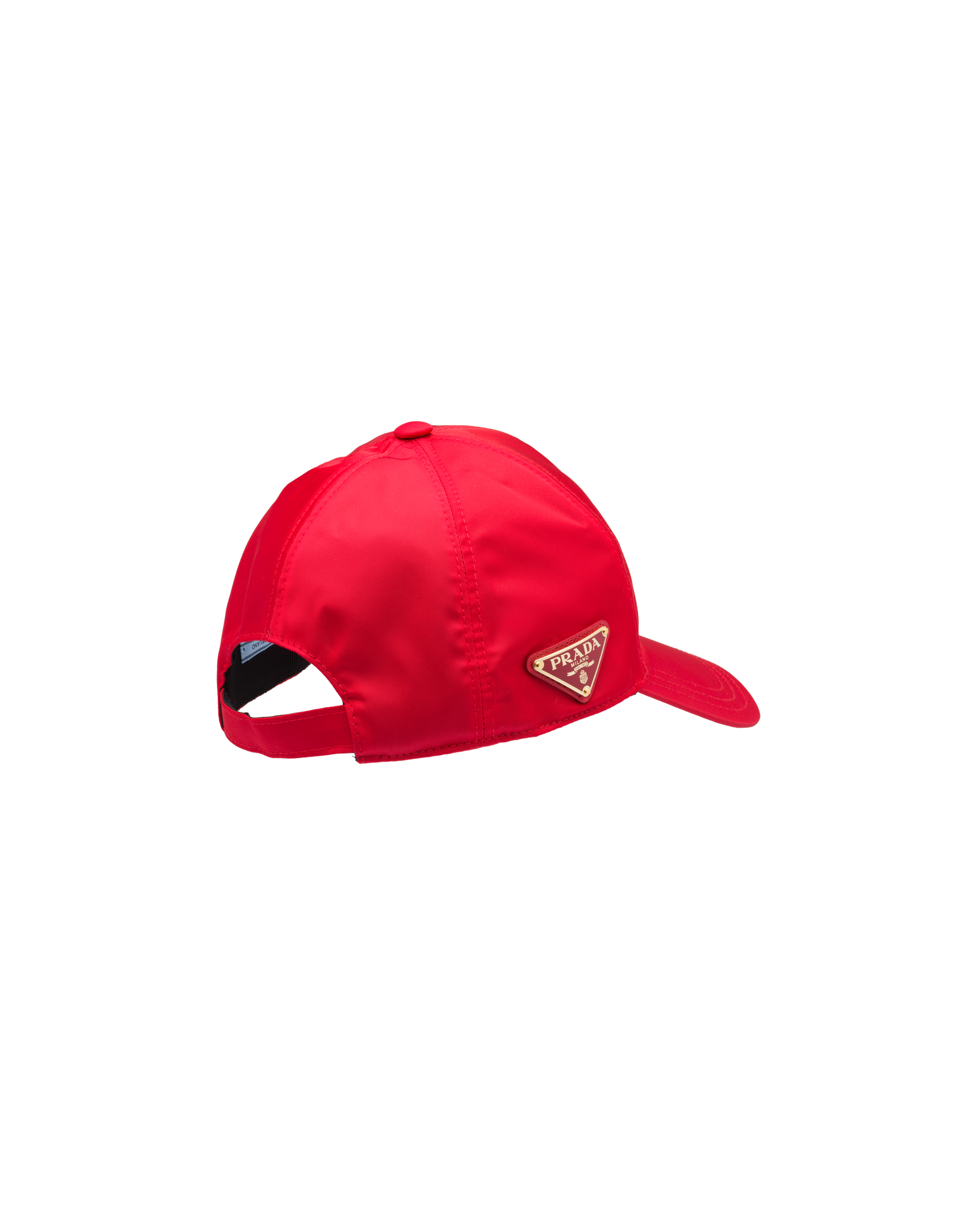 Red Nylon Baseball Cap Prada