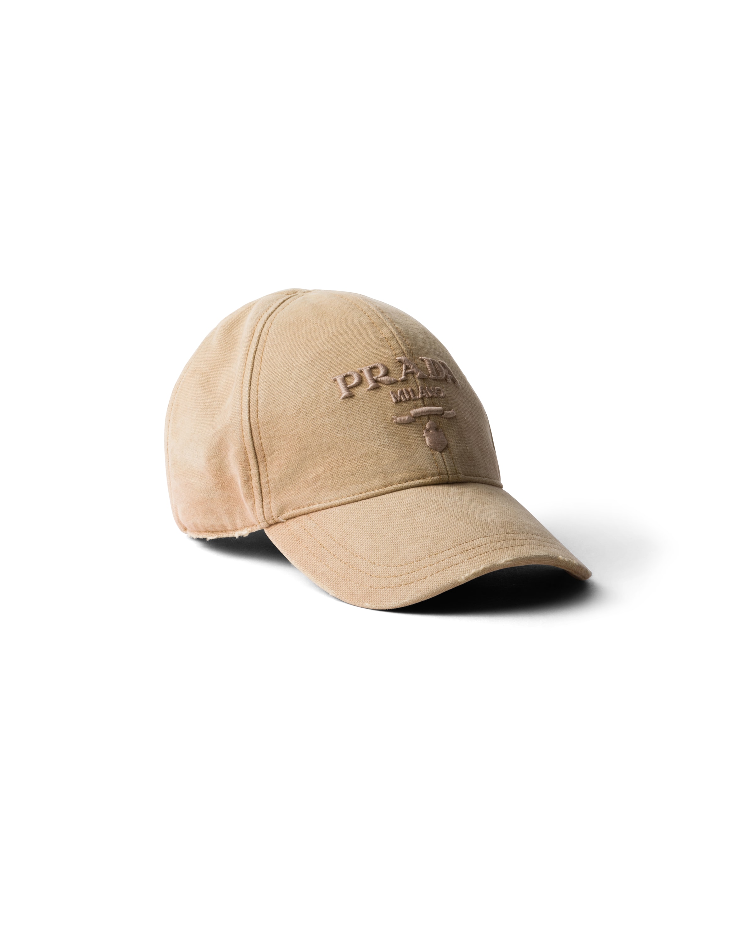 Prada Casquette De Baseball En Toile, Femme, Beige, Taille S