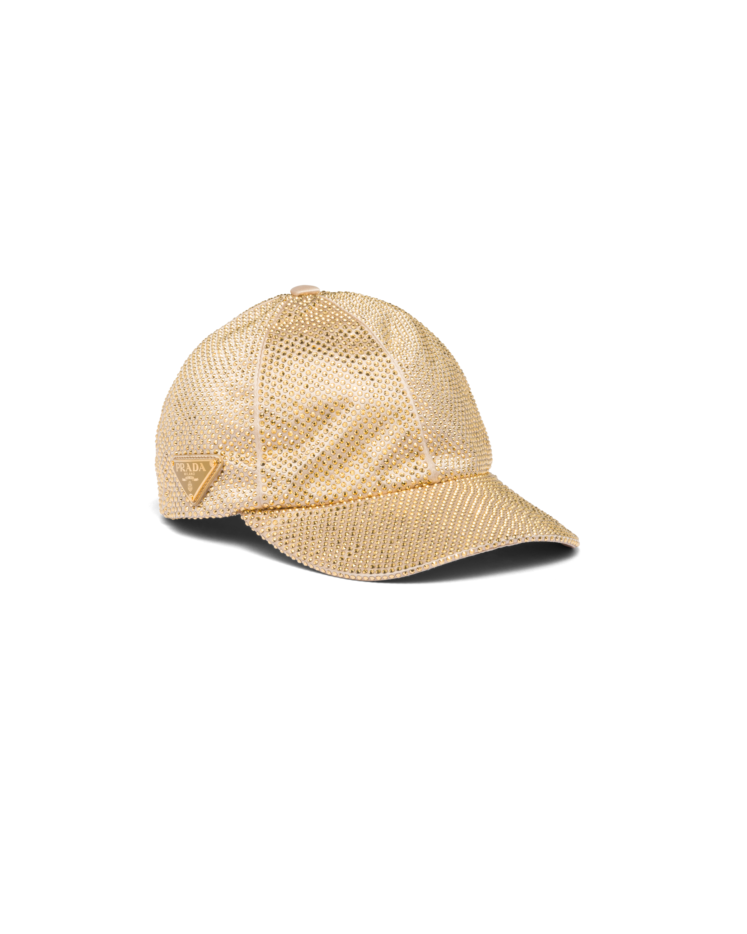PRADA BASEBALLKAPPE AUS DUCHESSE MIT KRISTALLEN