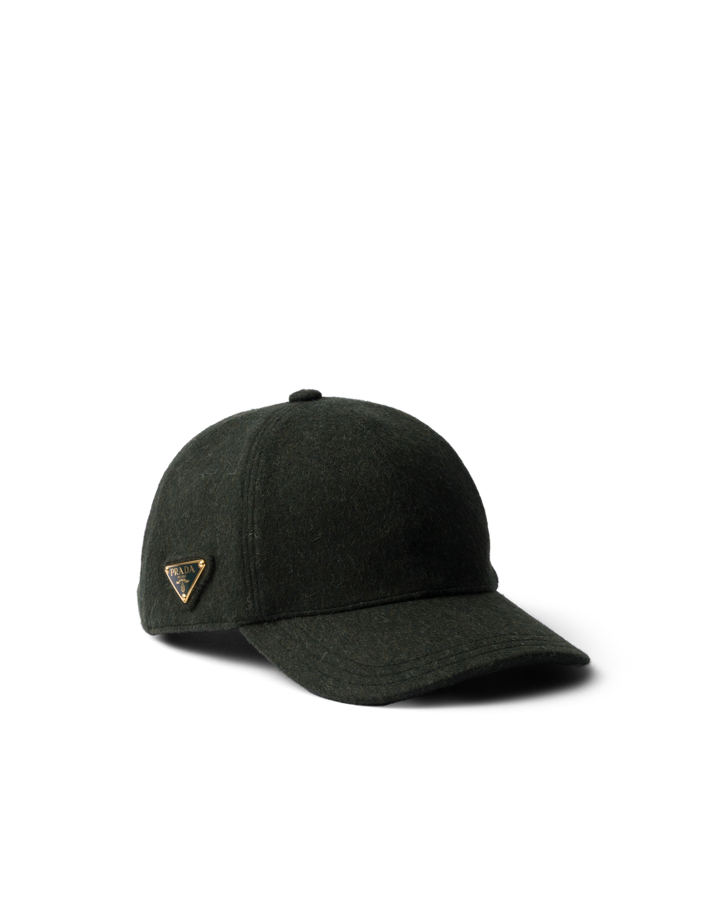 Prada Cappello Da Baseball In Loden, Donna, Loden, Taglia M