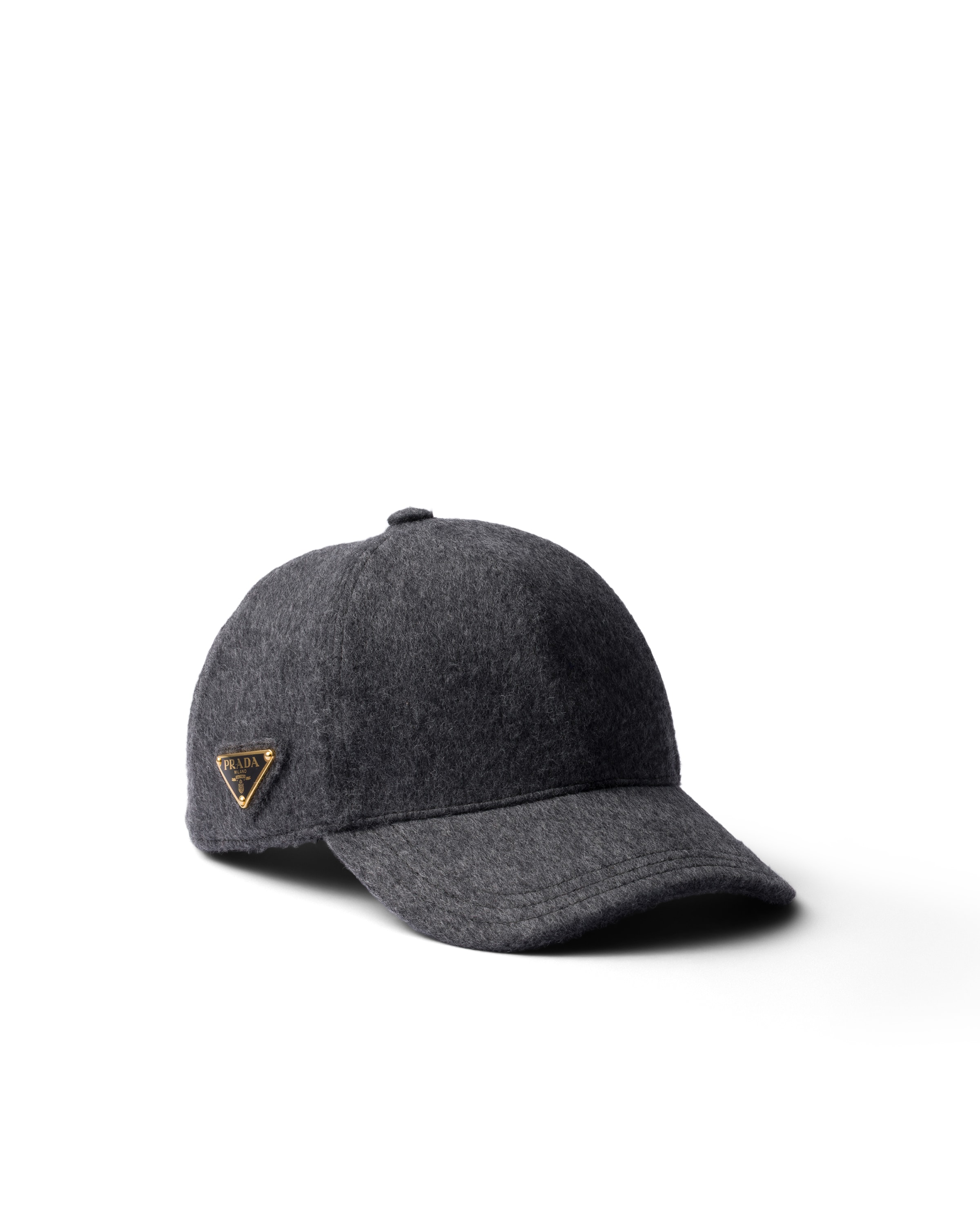 Prada Cappello Da Baseball In Loden, Donna, Ardesia, Taglia L
