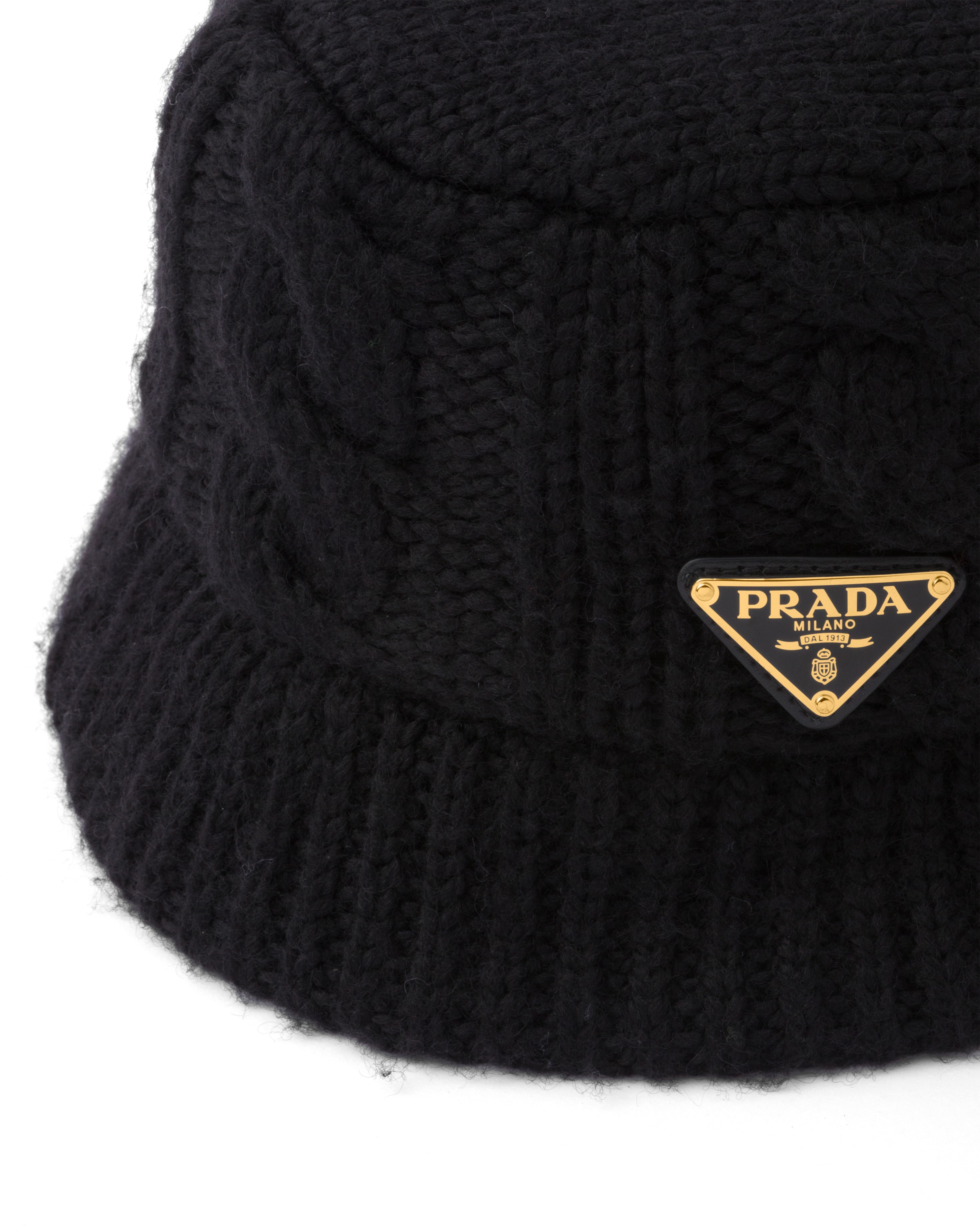 Prada Wool Bucket Hat In Black