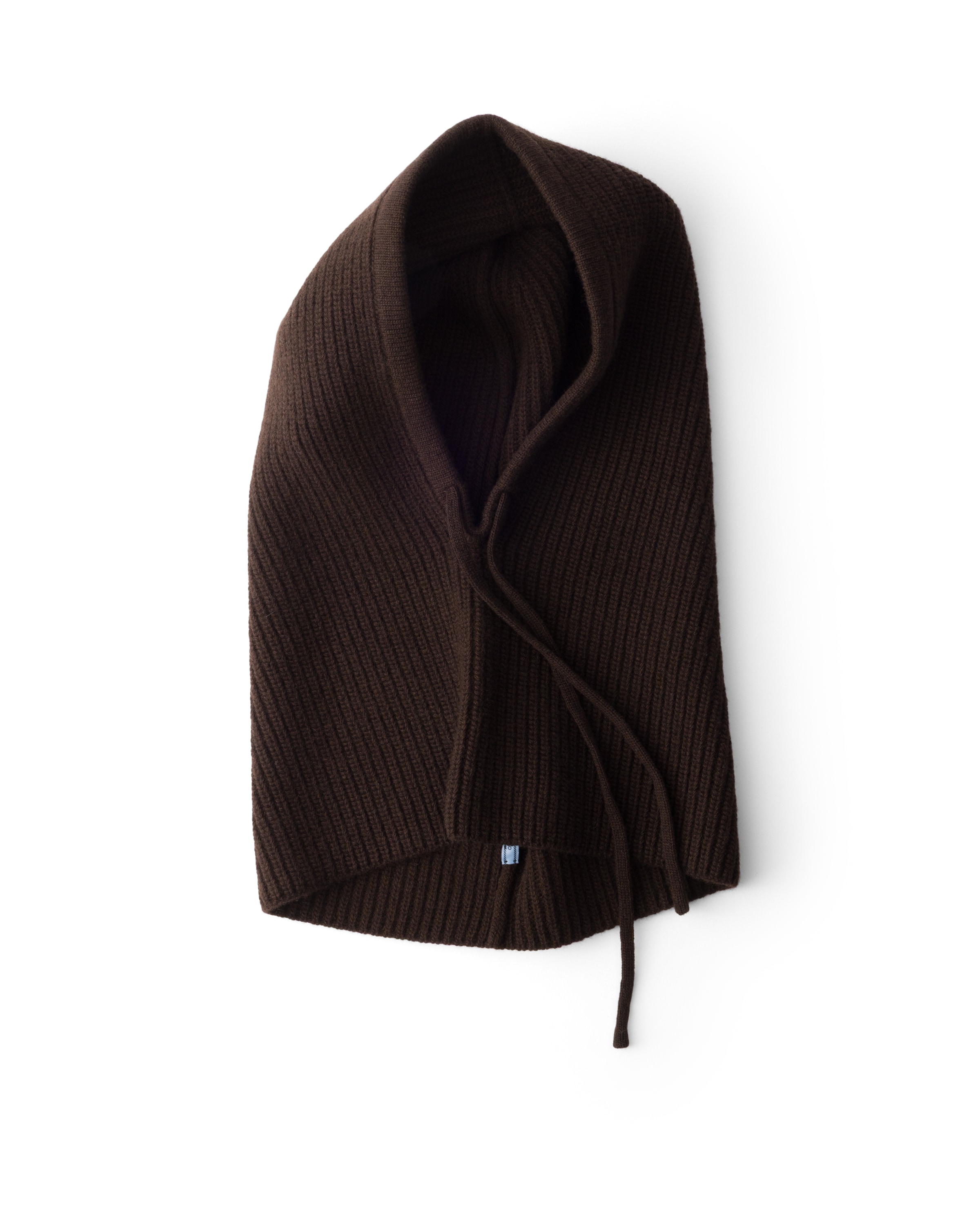 Prada Wool And Cashmere Knit Hood In Brown