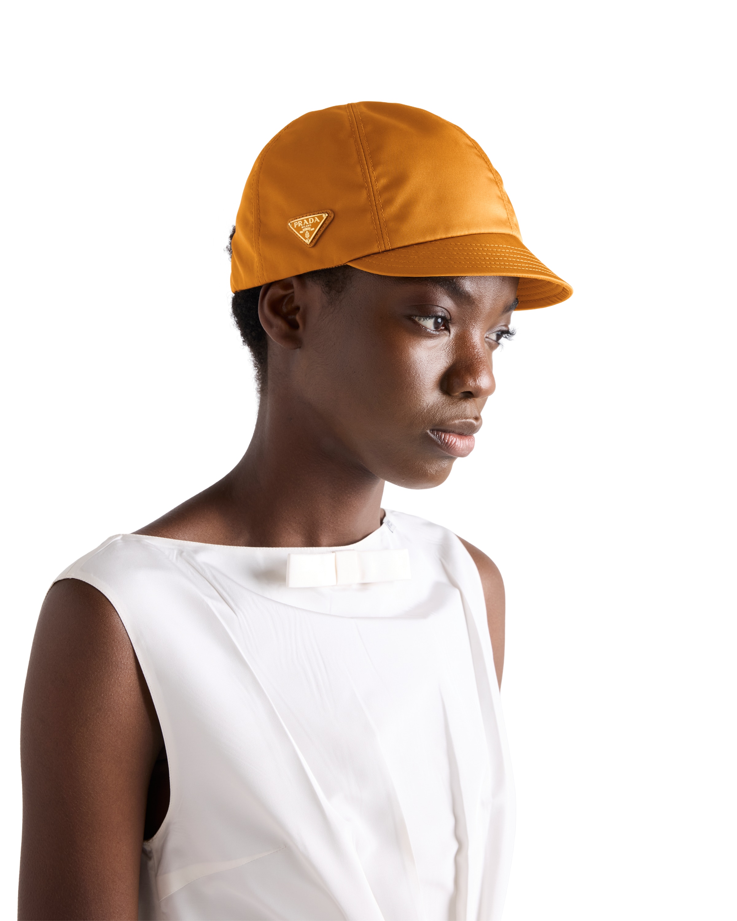 Prada Re-nylon Cap In Orange