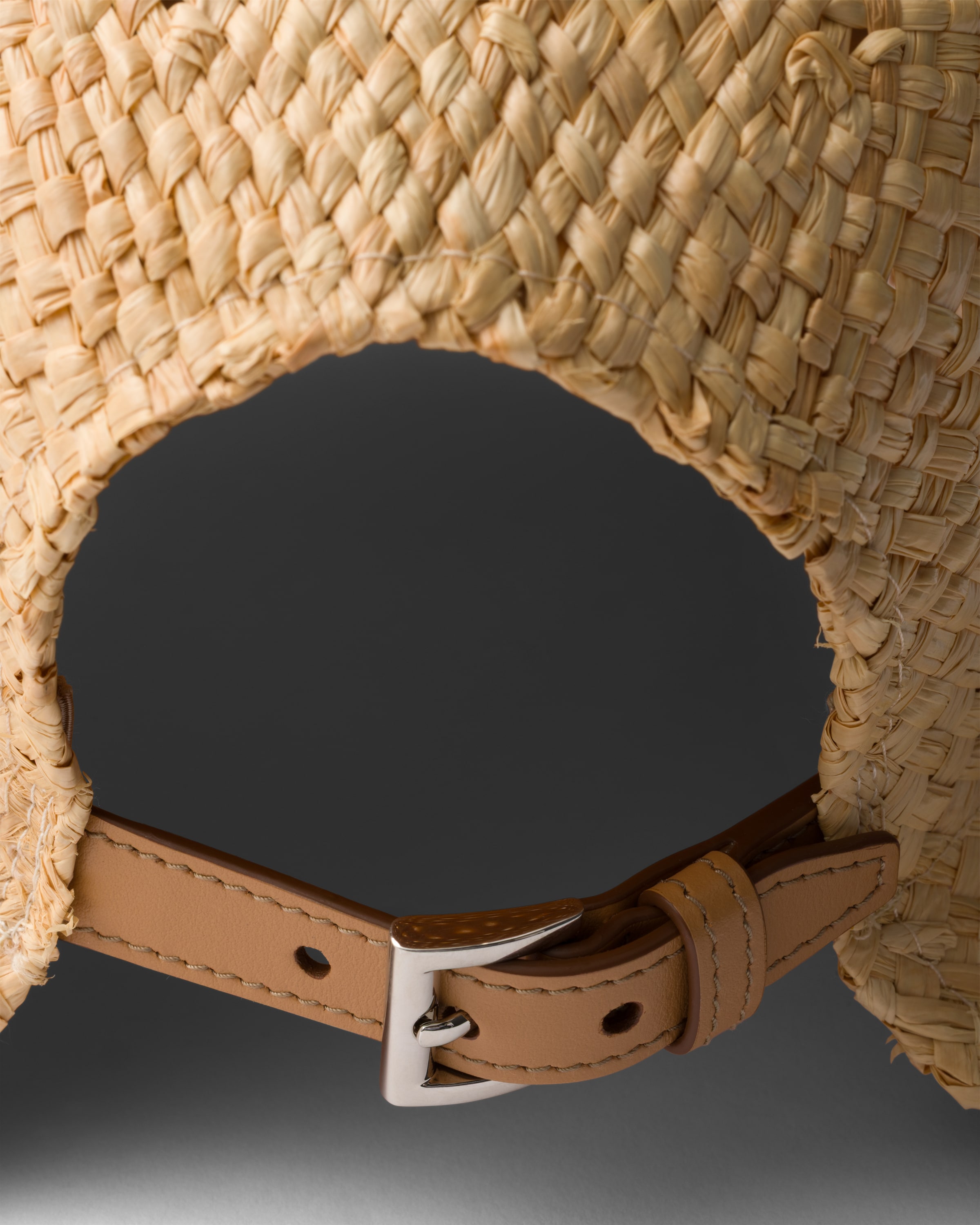 Prada Womens Neutral Raffia Adjustable Hat In Brown