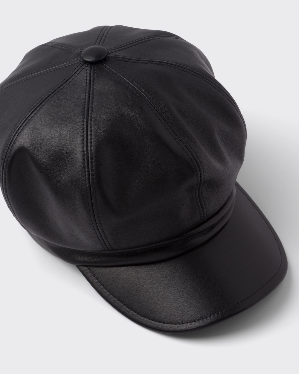 Black Nappa leather newsboy cap | Prada