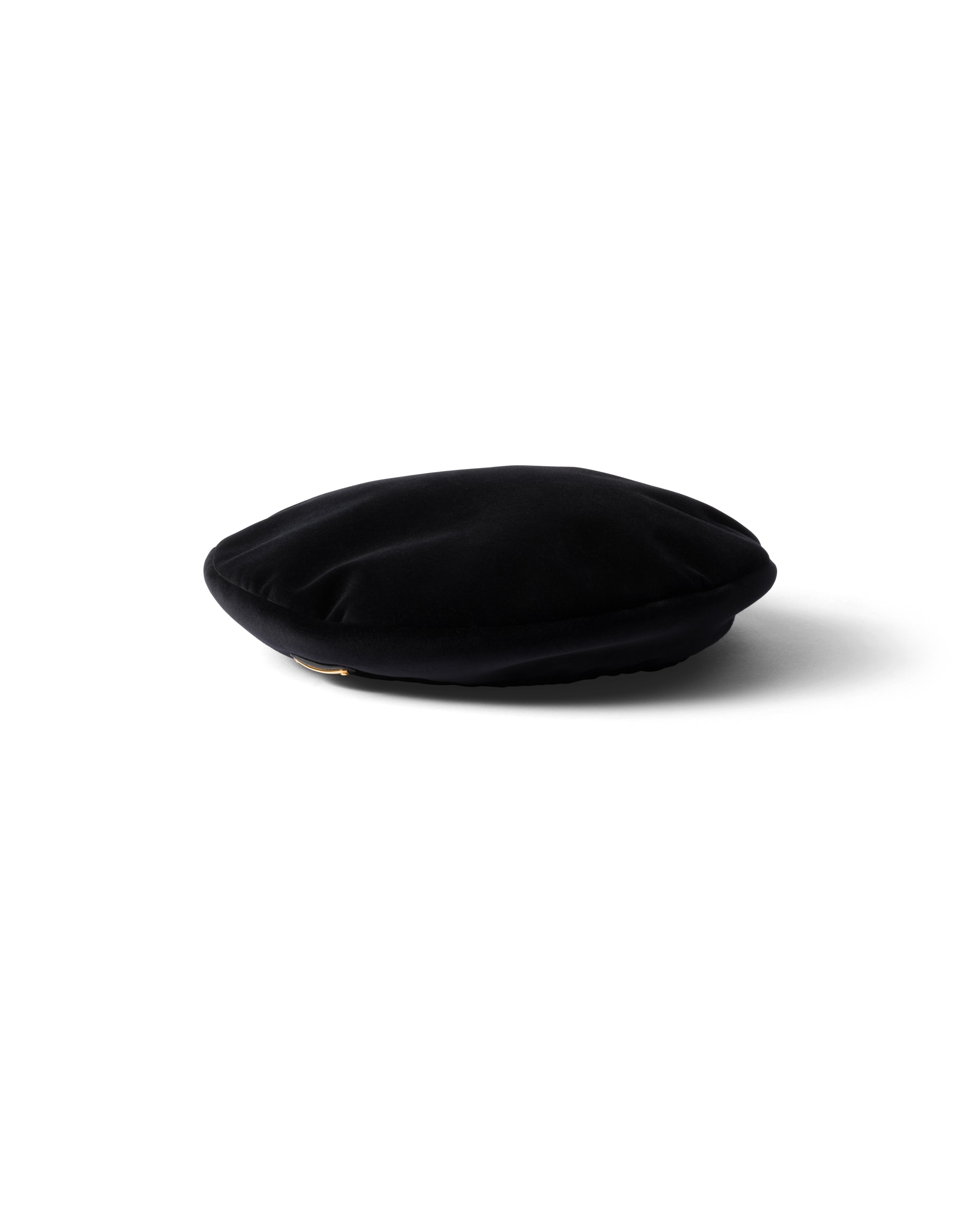 Prada Velvet Beret In Black