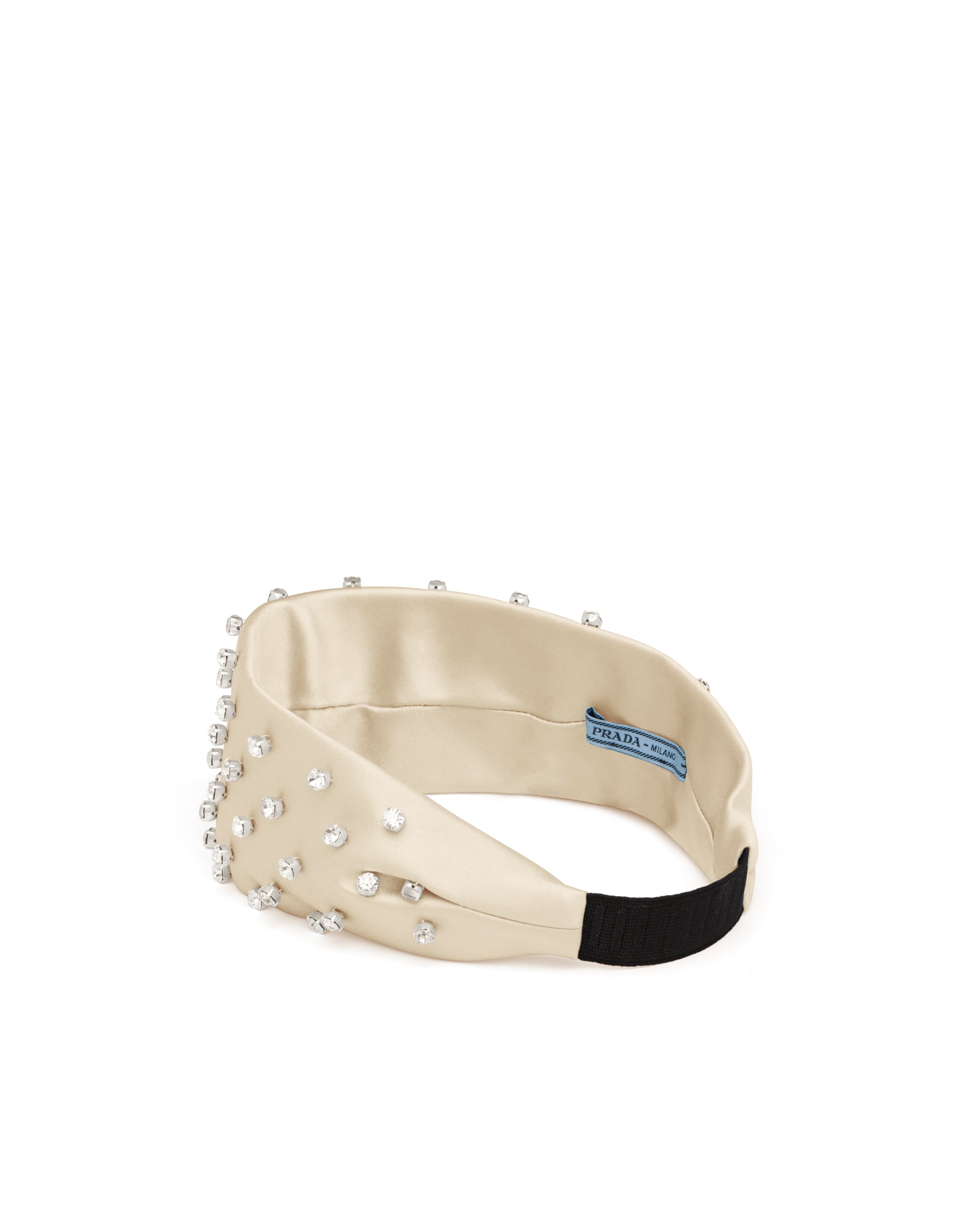Satin headband with crystals Prada